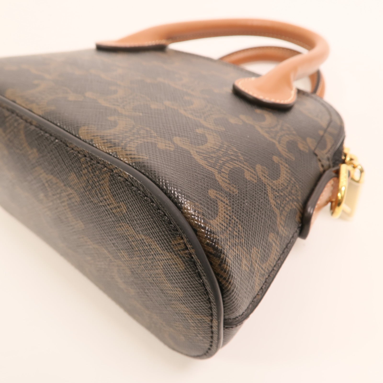 CELINE 塗層帆布Mini Honorine金扣手挽肩背兩用袋