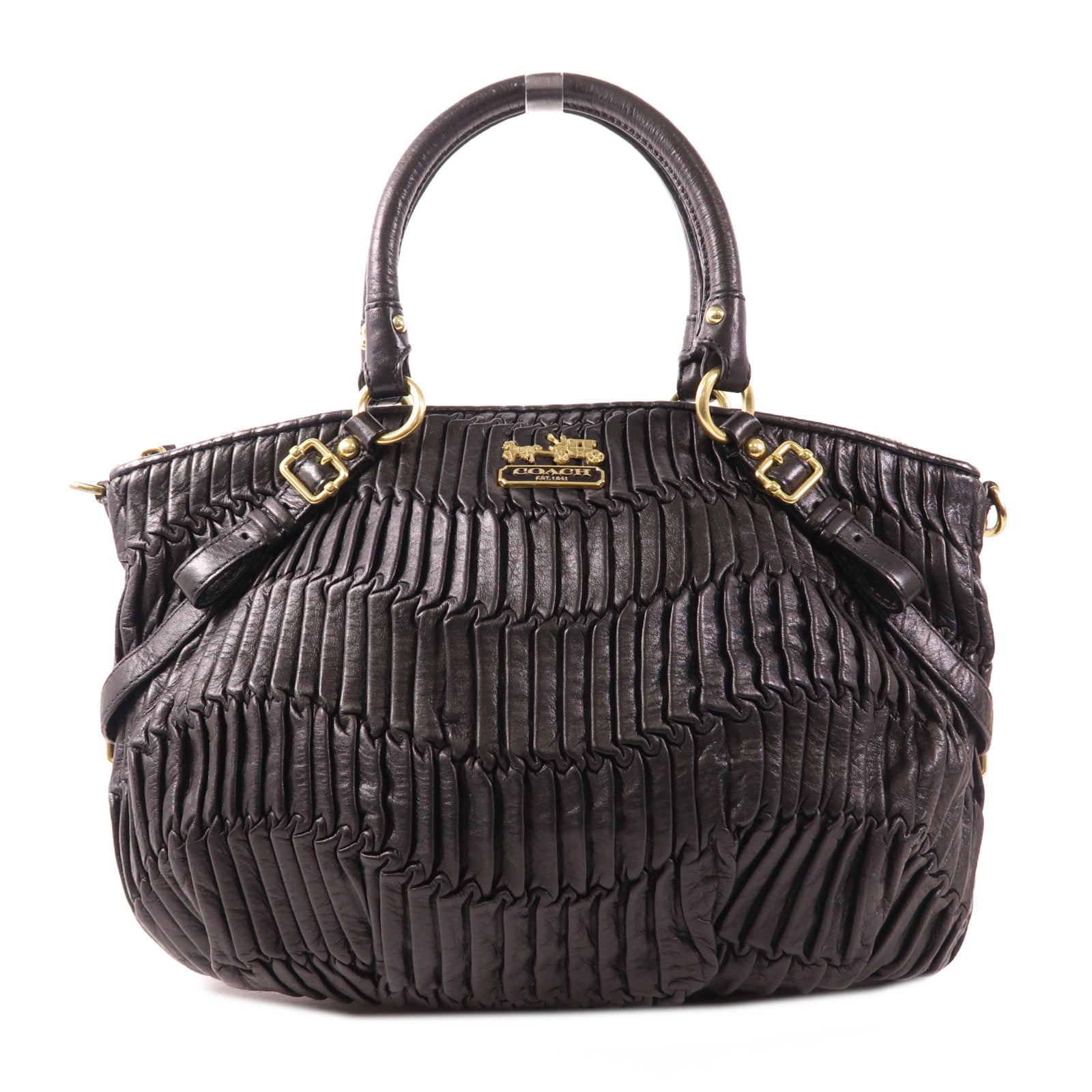 COACH 牛皮皮革Hand Bag金扣手挽袋