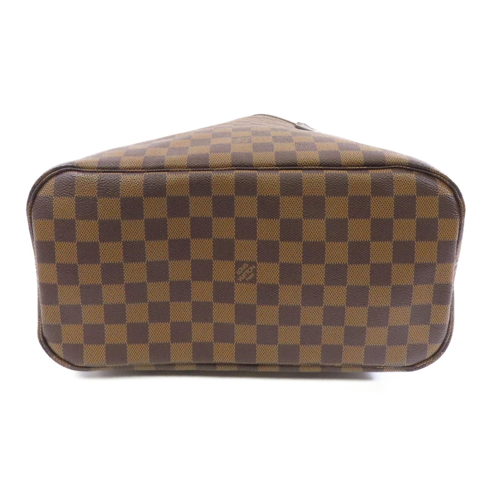 LOUIS VUITTON Damier Neverfull MM金扣手挽袋啡色