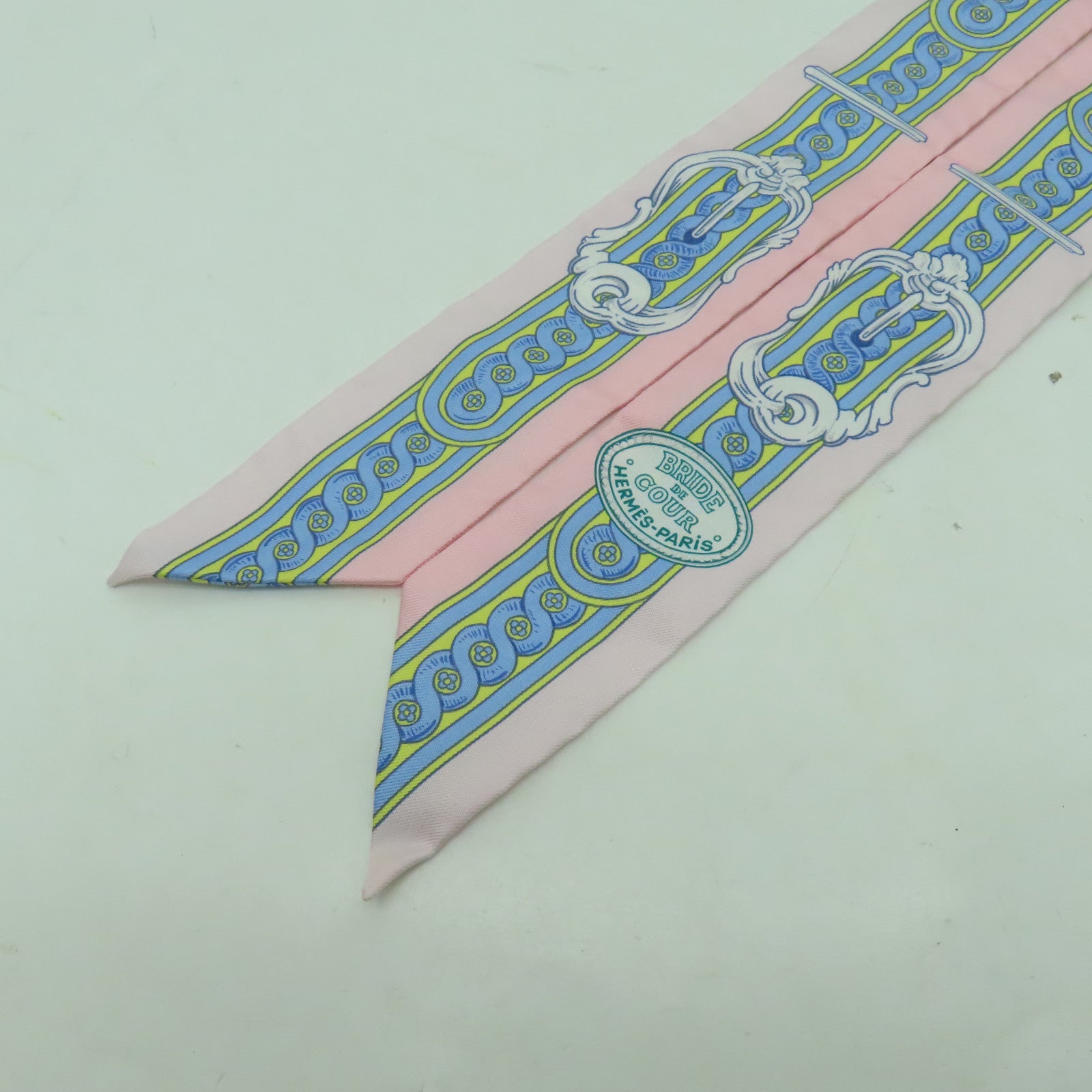 HERMES 【激減優惠】絲質Twilly絲巾粉紅色
