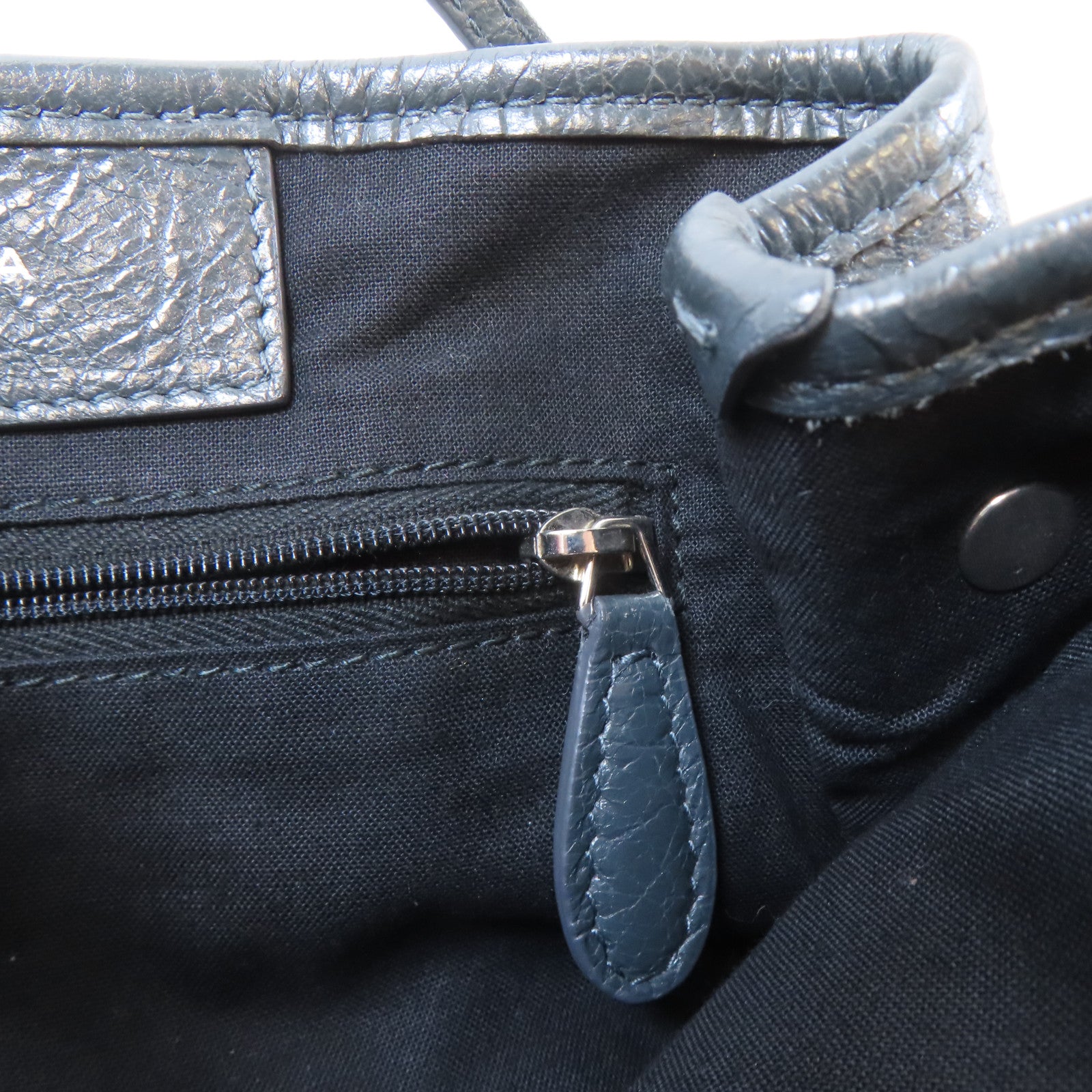 BALENCIAGA 牛皮皮革2 Way Shoulder Bag銀扣手挽肩背兩用袋灰色