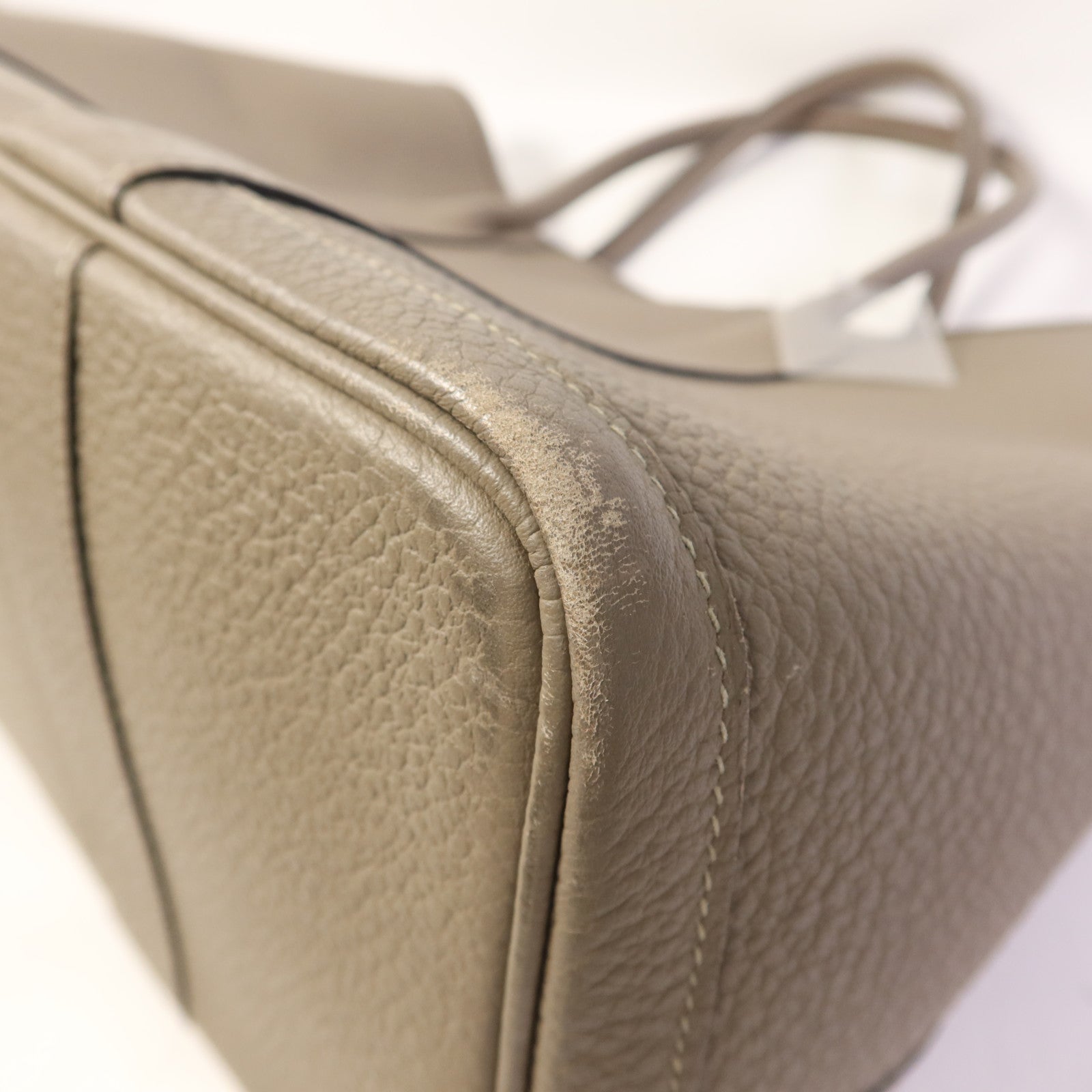 HERMES Country皮革Garden Party PM銀扣手挽袋Gris Asphalt