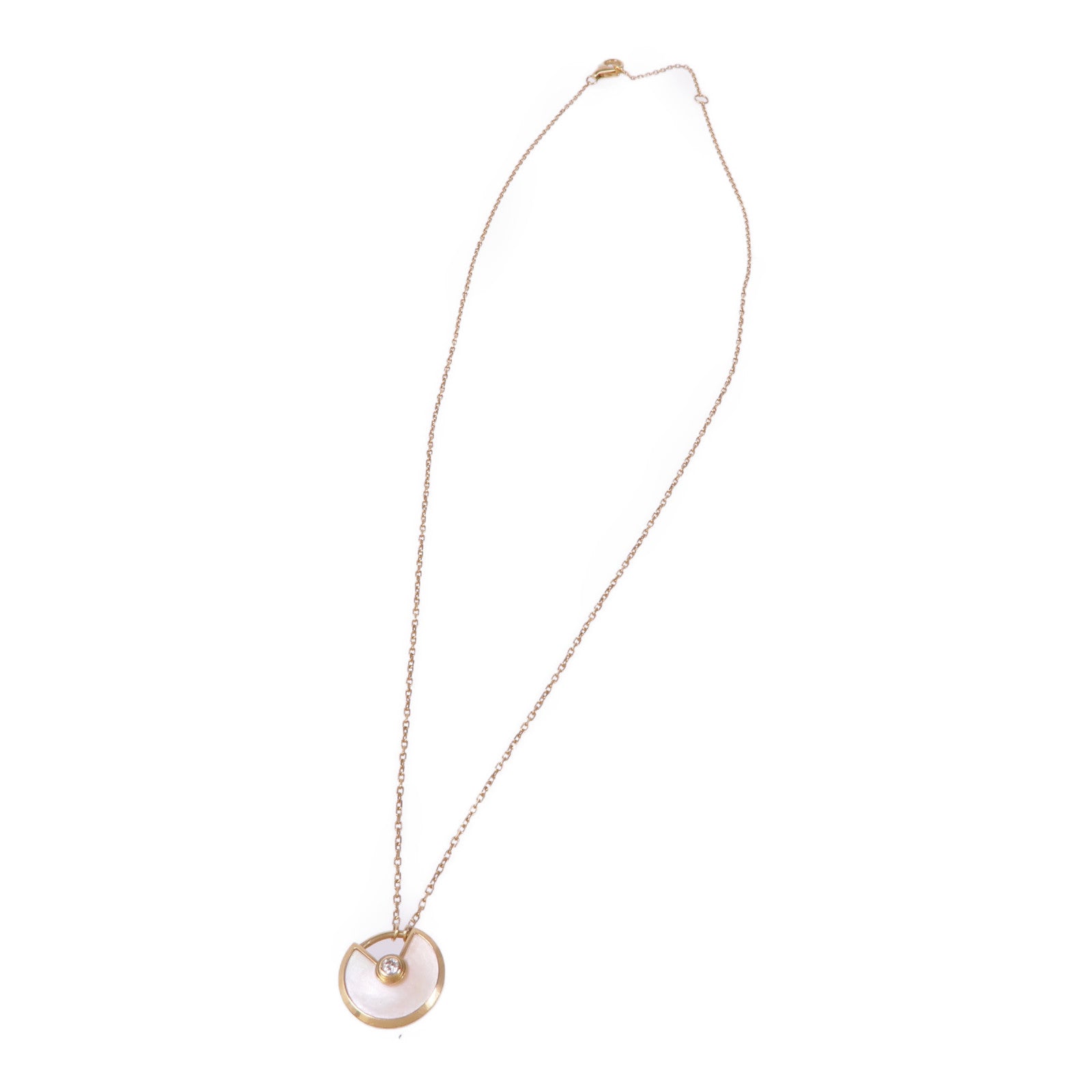 CARTIER 18K黃金Amulette De Diamond Necklace鑽石/珍珠母項鍊