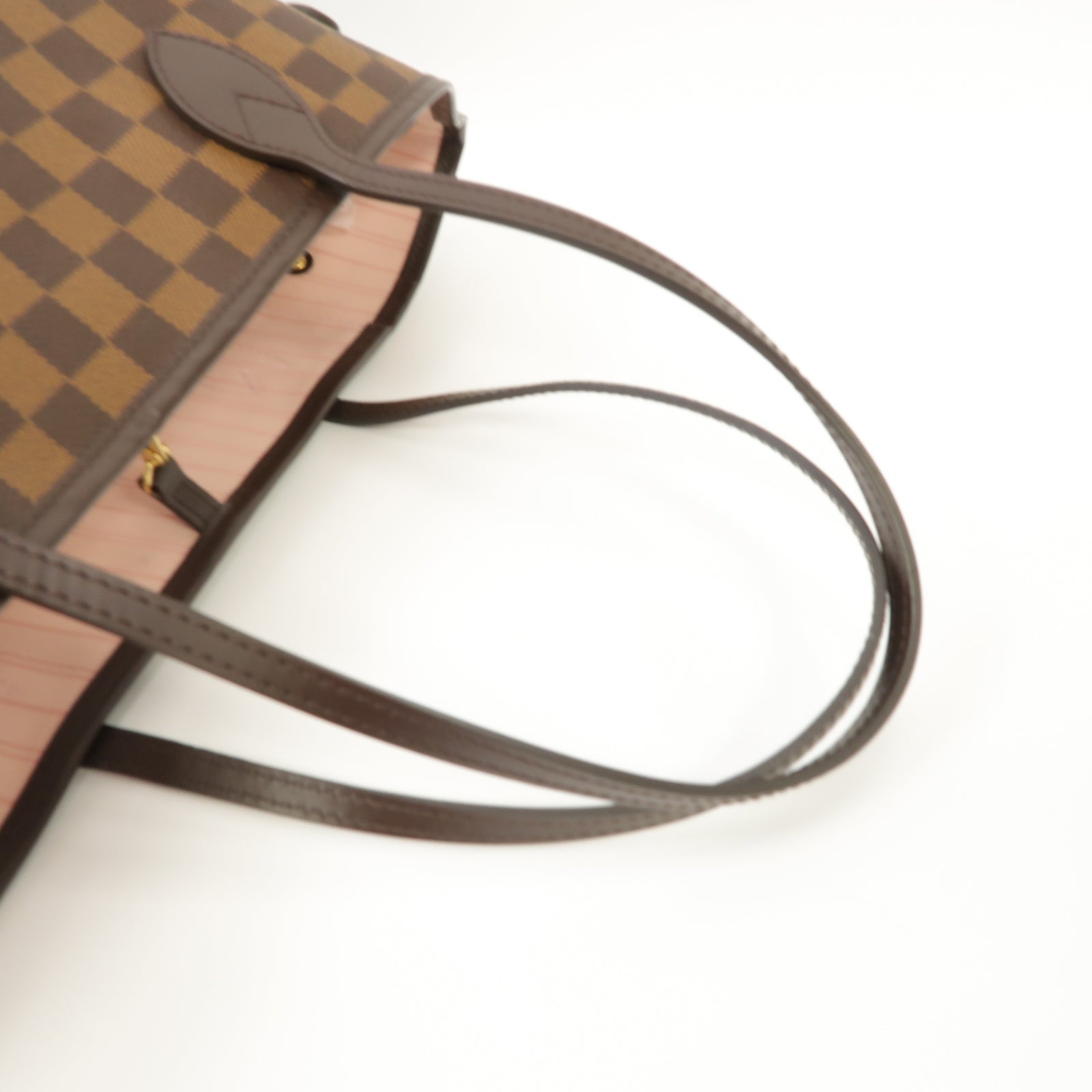 LOUIS VUITTON Damier Neverfull MM金扣手挽袋啡色