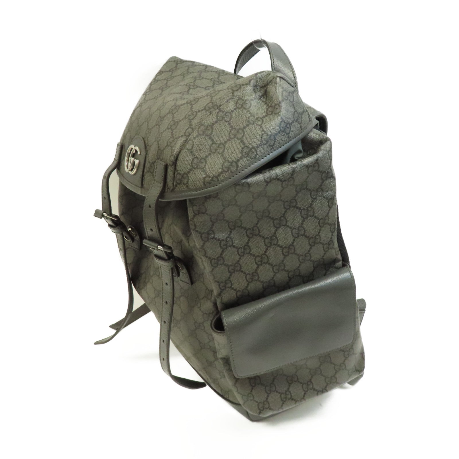 GUCCI GG塗層帆布Ophidia Medium Backpack銀扣背包啡色