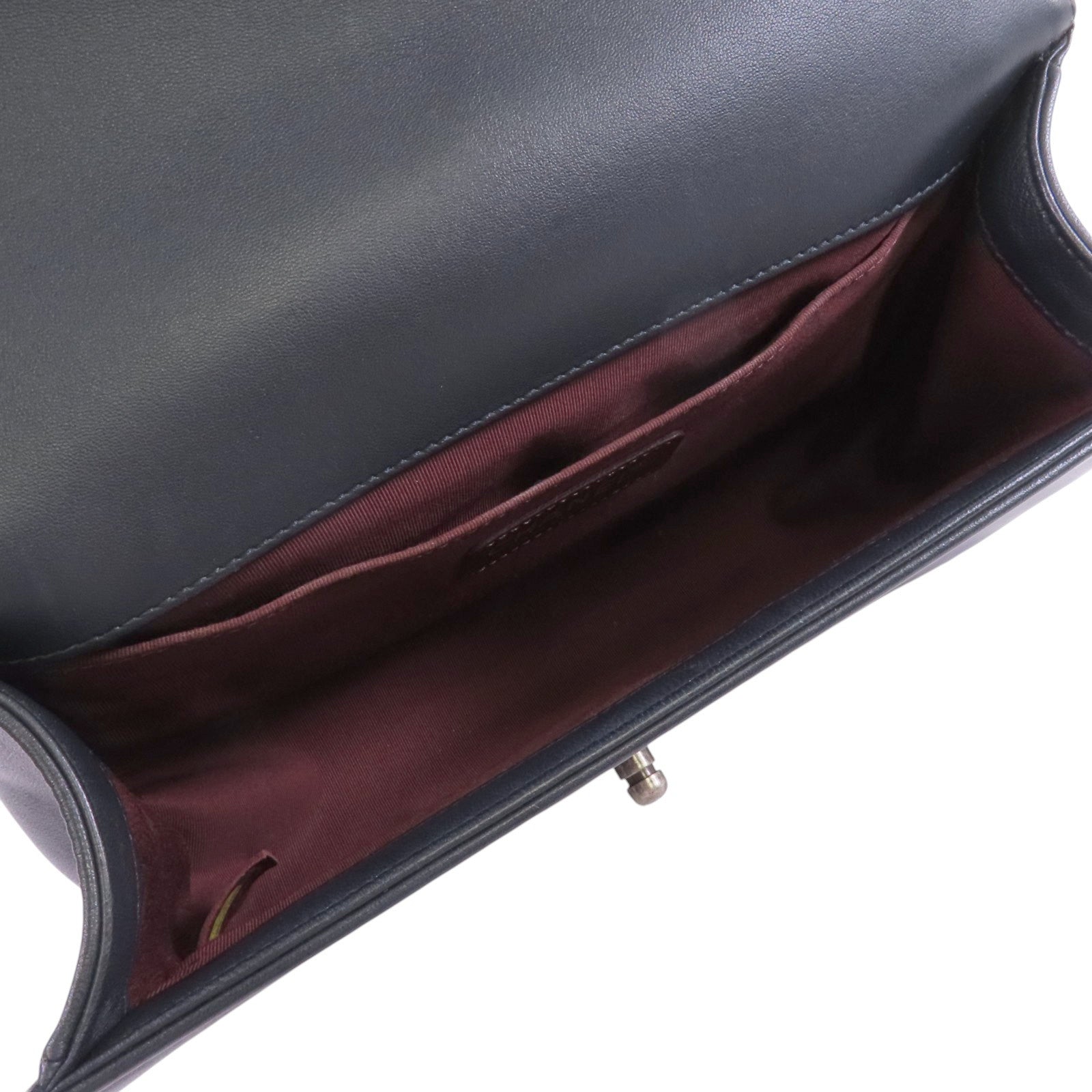 CHANEL 【激減優惠】羊皮皮革Boy 25銀扣鏈帶肩背袋