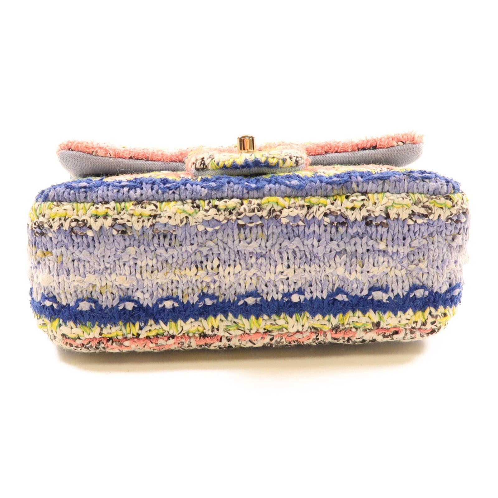 CHANEL 斜紋軟呢Classic Flap 20cm金扣鏈帶肩背袋