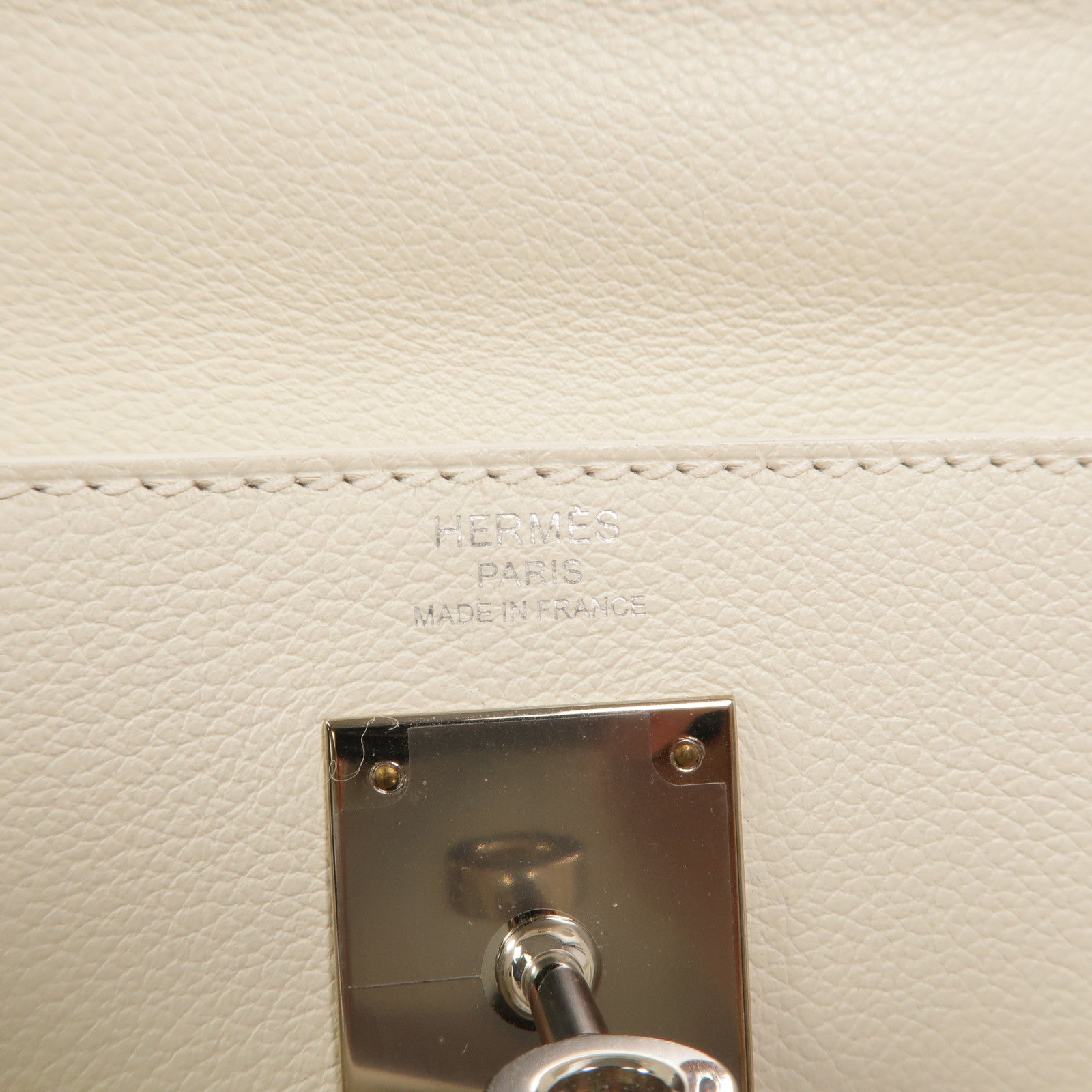 HERMES Evercolor皮革Kelly 28手挽肩背兩用袋Blanc