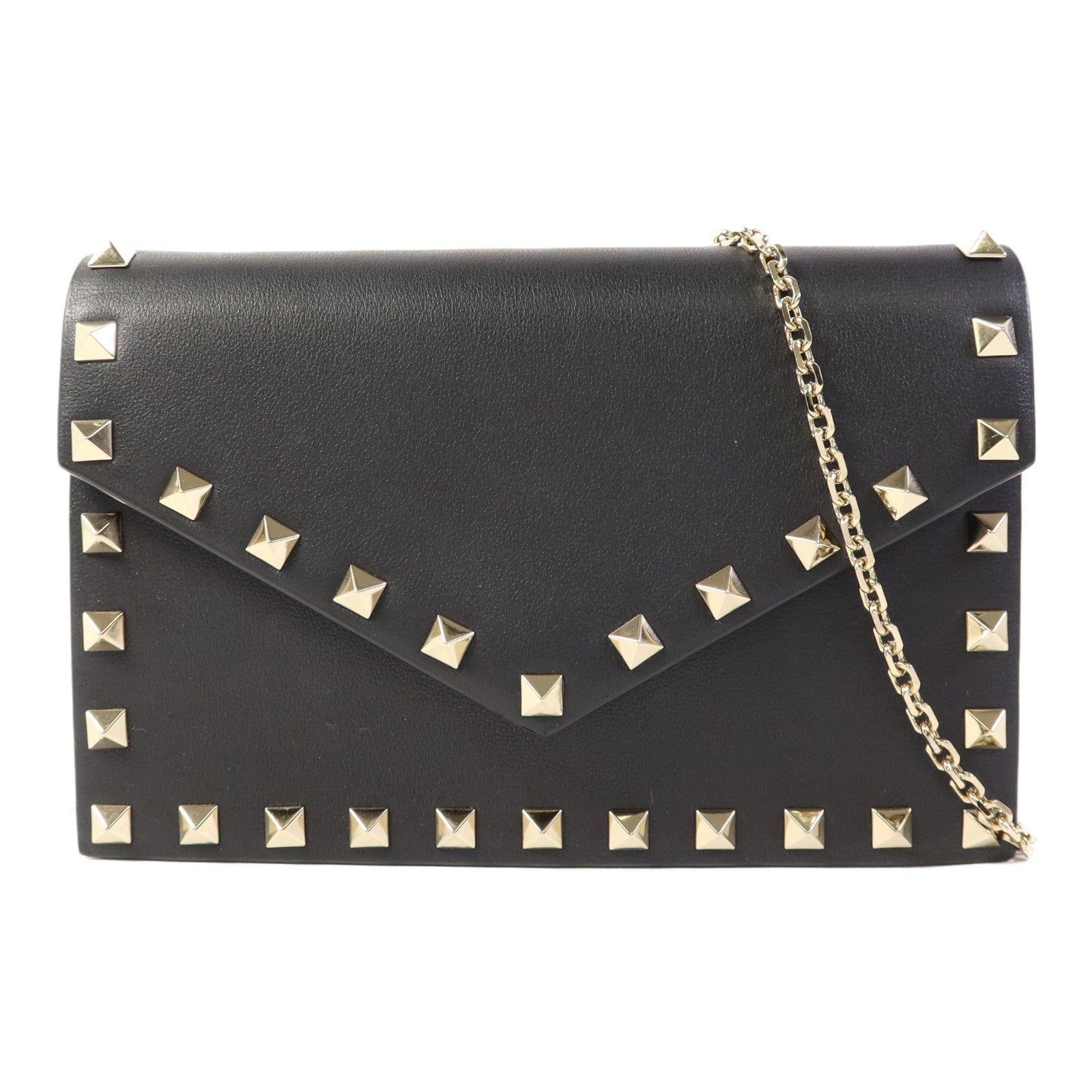 Valentino 【激減優惠】牛皮皮革Chain Shoulder Bag金扣鏈帶肩背袋