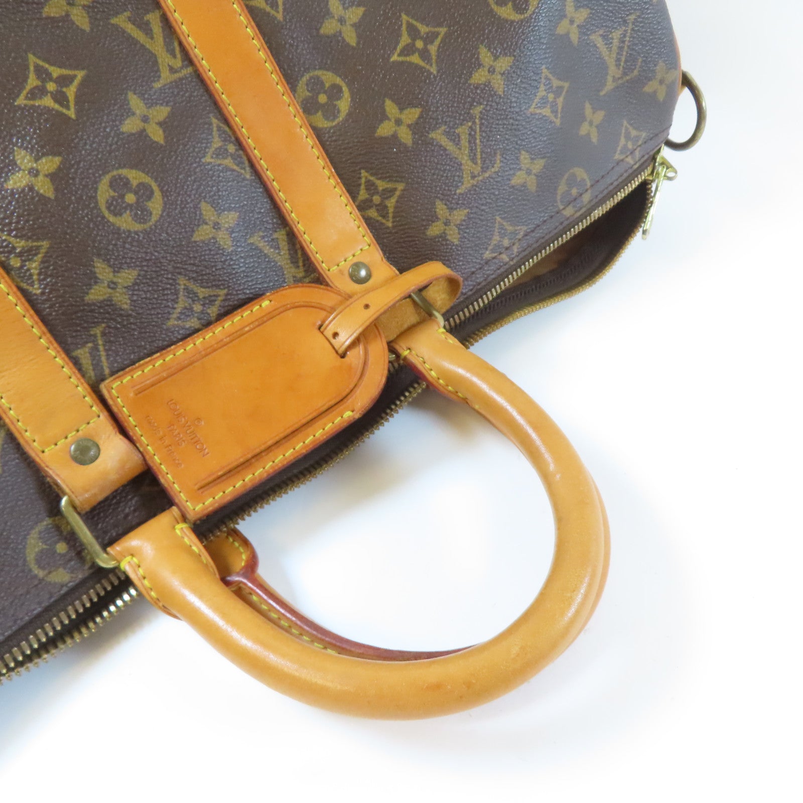 LOUIS VUITTON Monogram Keepall 45 Bandouliere金扣波士頓包啡色