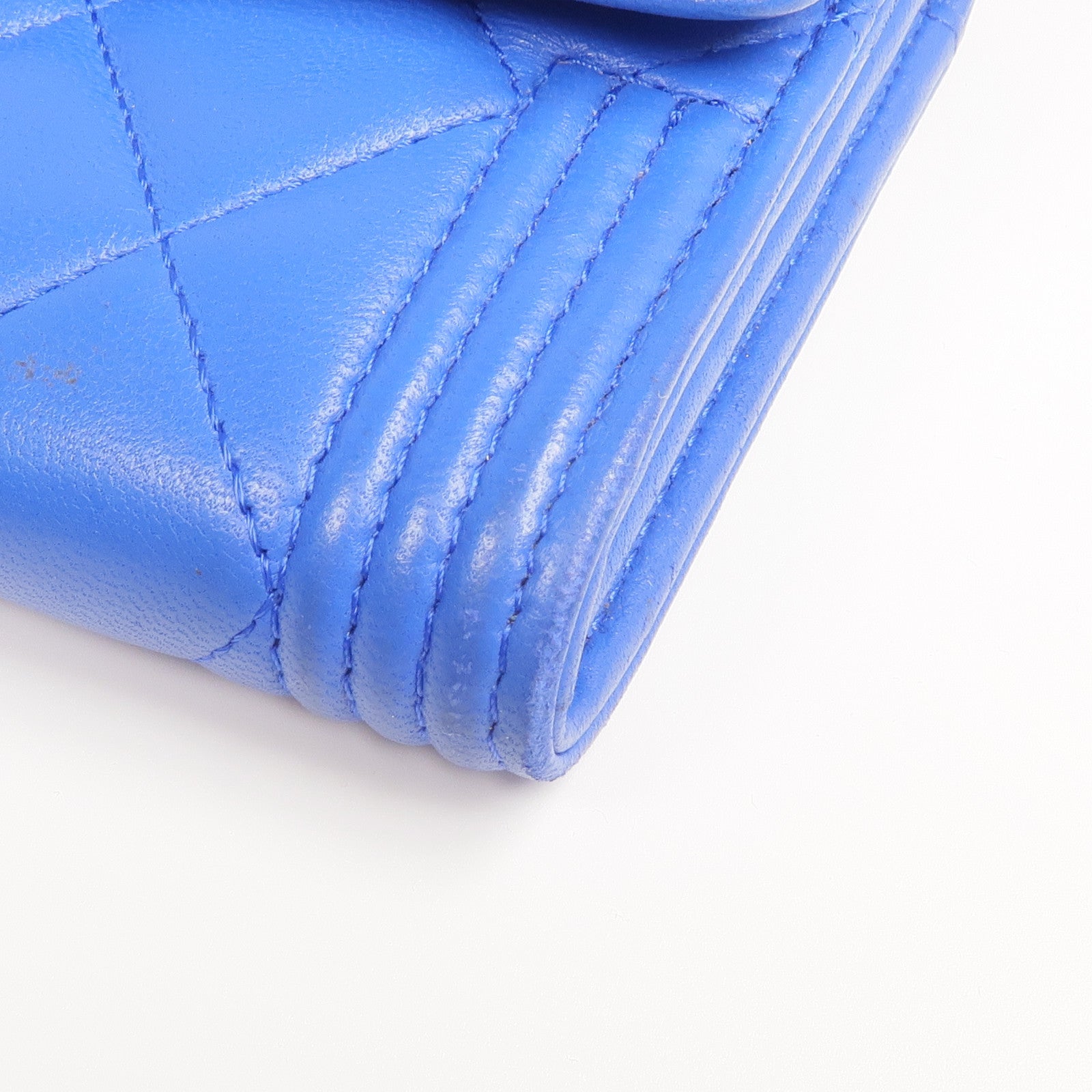 CHANEL 羊皮皮革Boy Long Wallet金扣長錢包