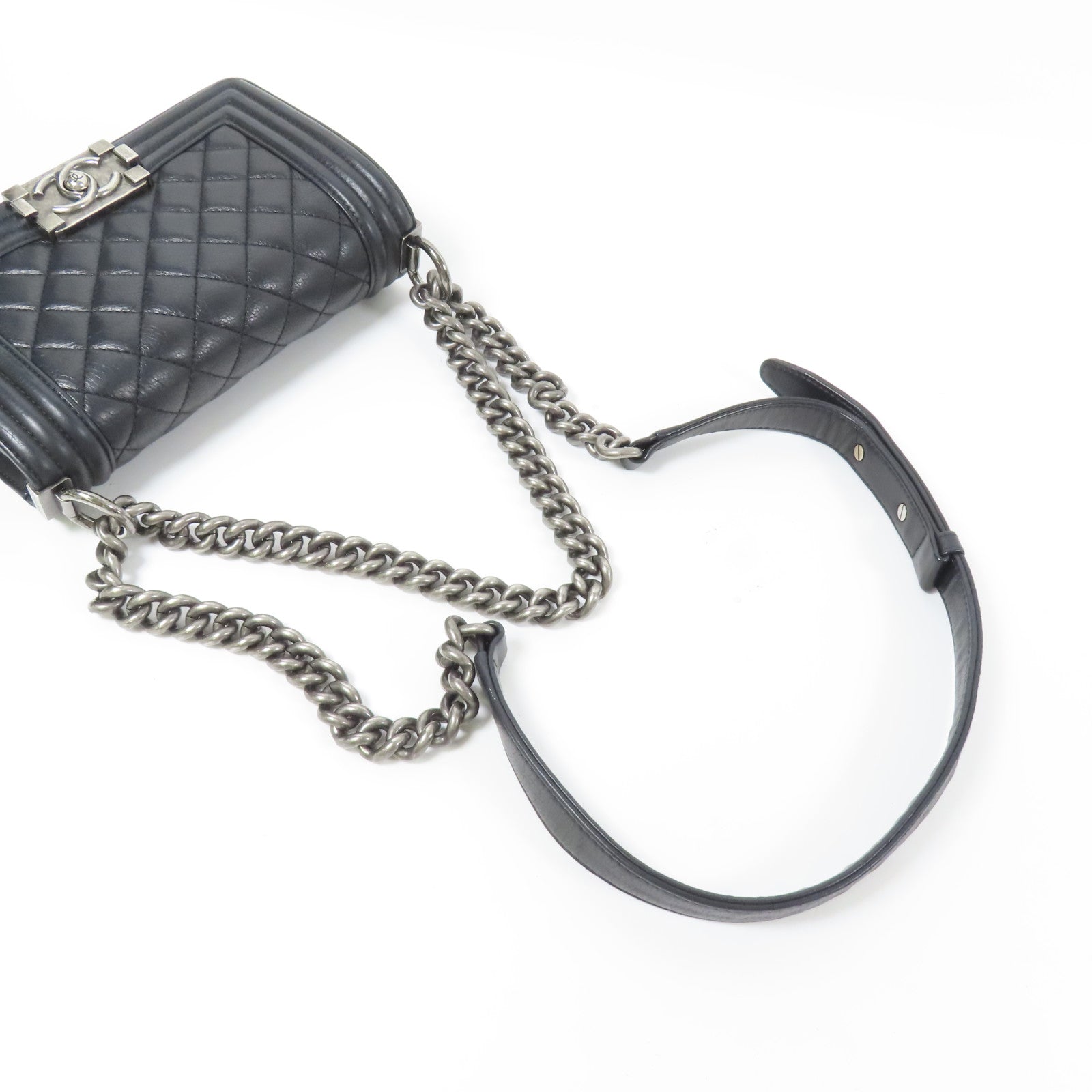 CHANEL 牛皮皮革Boy 20鏈帶肩背袋