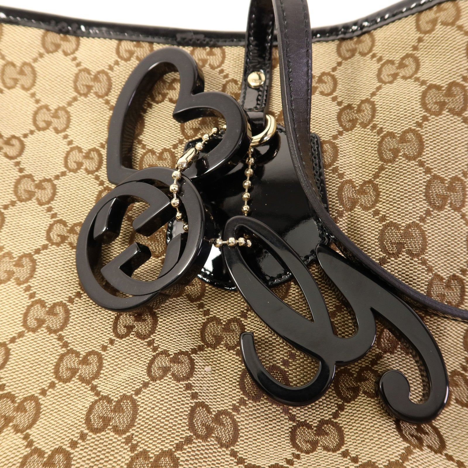 GUCCI 帆布Jolie Tote金扣肩背袋/手挽袋