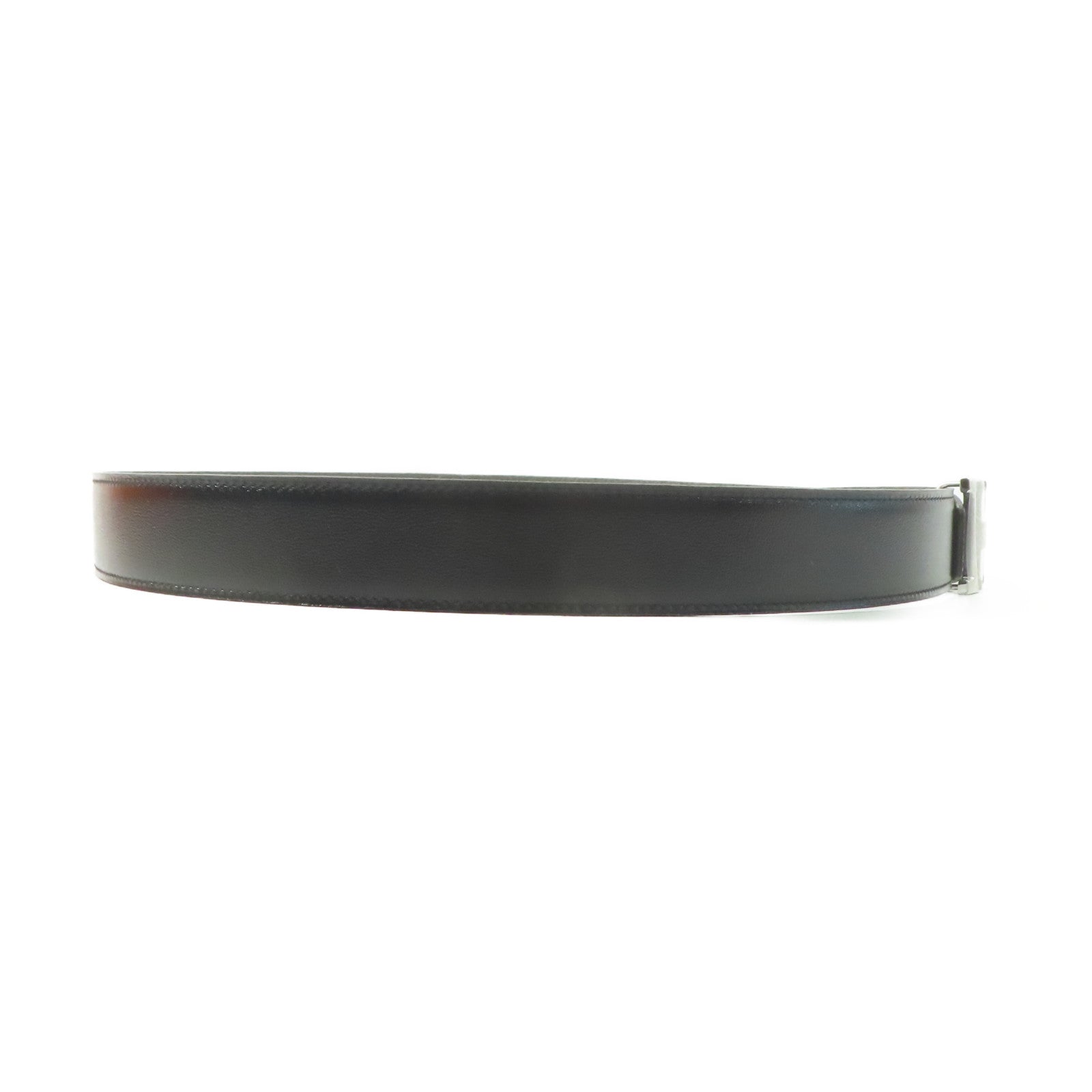 HERMES PHW Belt Togo Leather Brown/Black