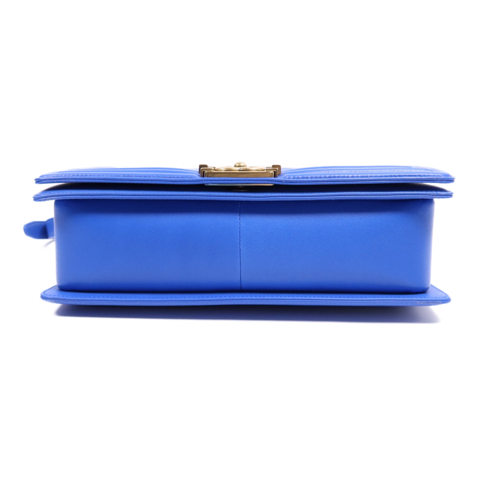 CHANEL 羊皮皮革Boy 28金扣鏈帶肩背袋