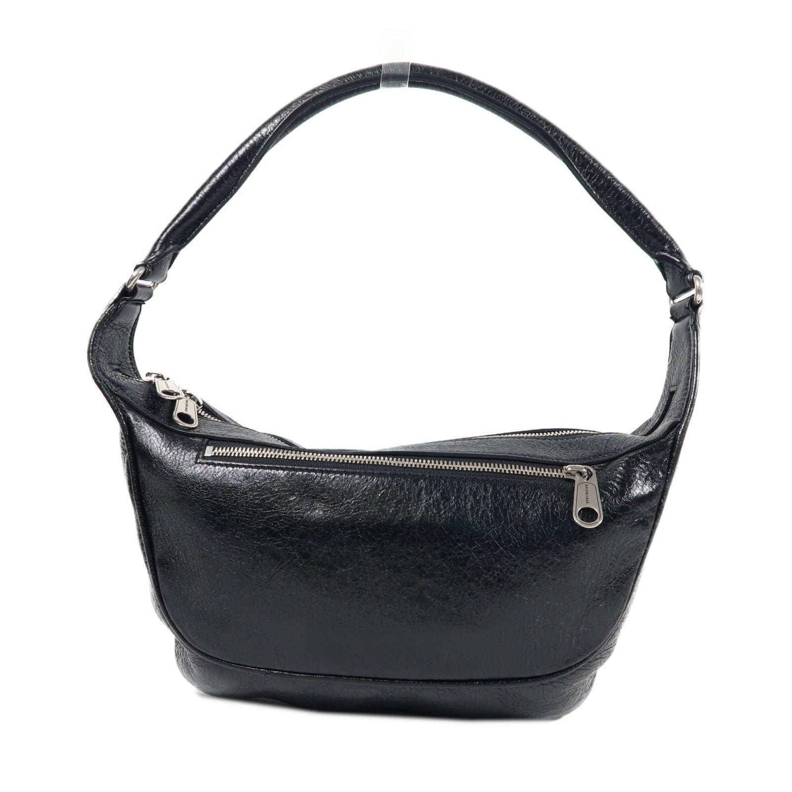 BALENCIAGA 【激減優惠】羊皮皮革Shoulder Bag銀扣肩背袋黑色