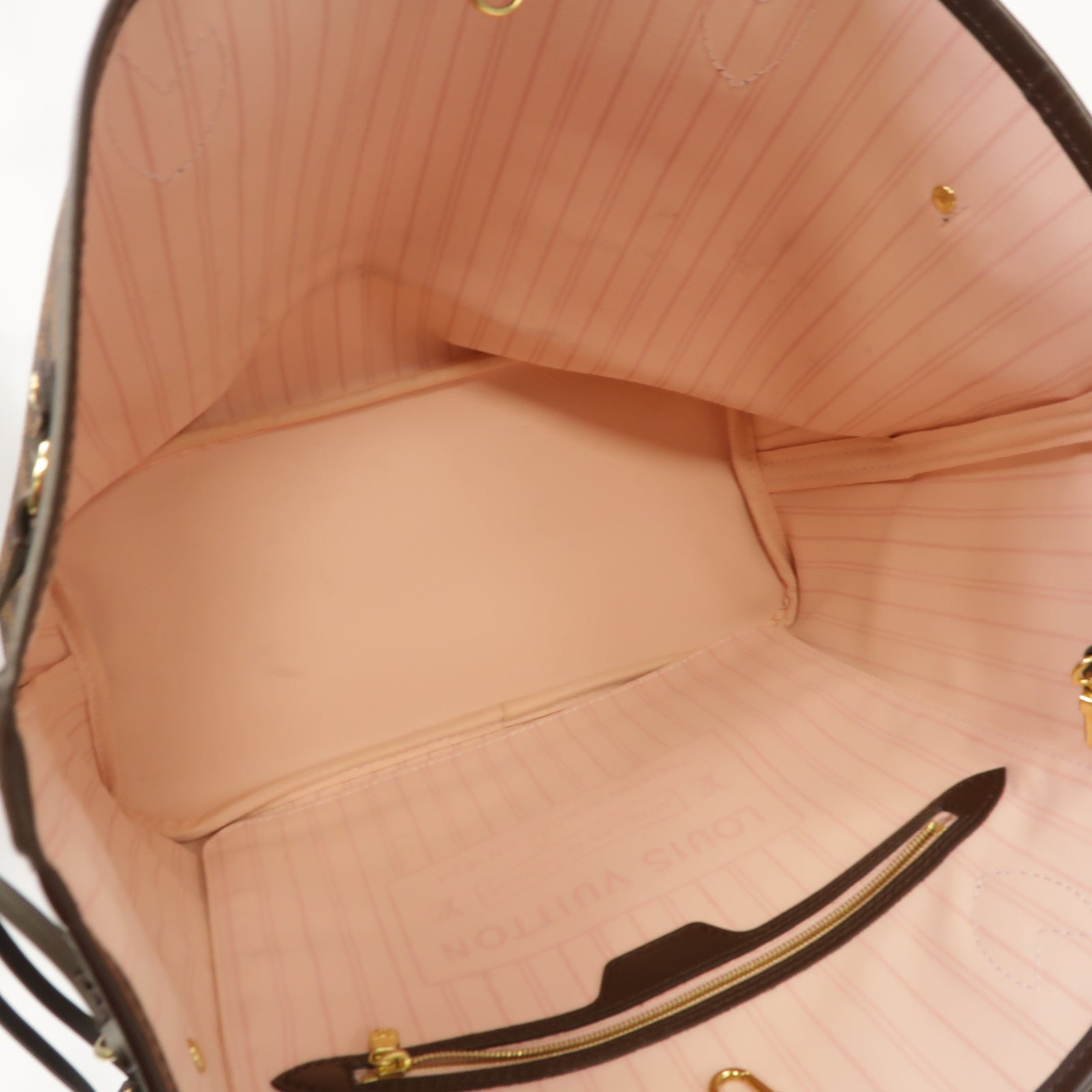 LOUIS VUITTON Damier Neverfull MM金扣手挽袋啡色