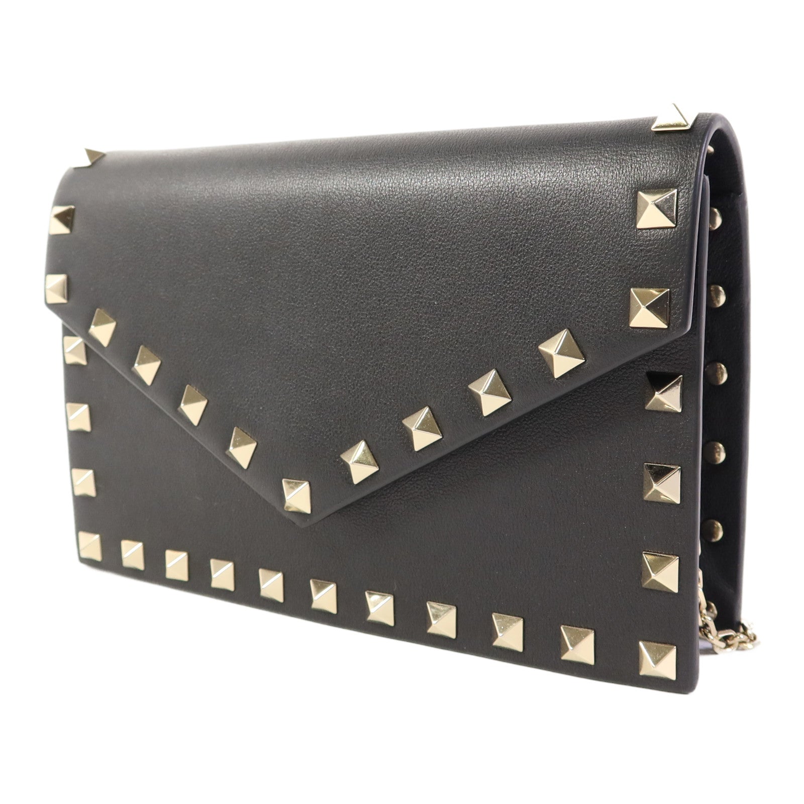 Valentino 【激減優惠】牛皮皮革Chain Shoulder Bag金扣鏈帶肩背袋