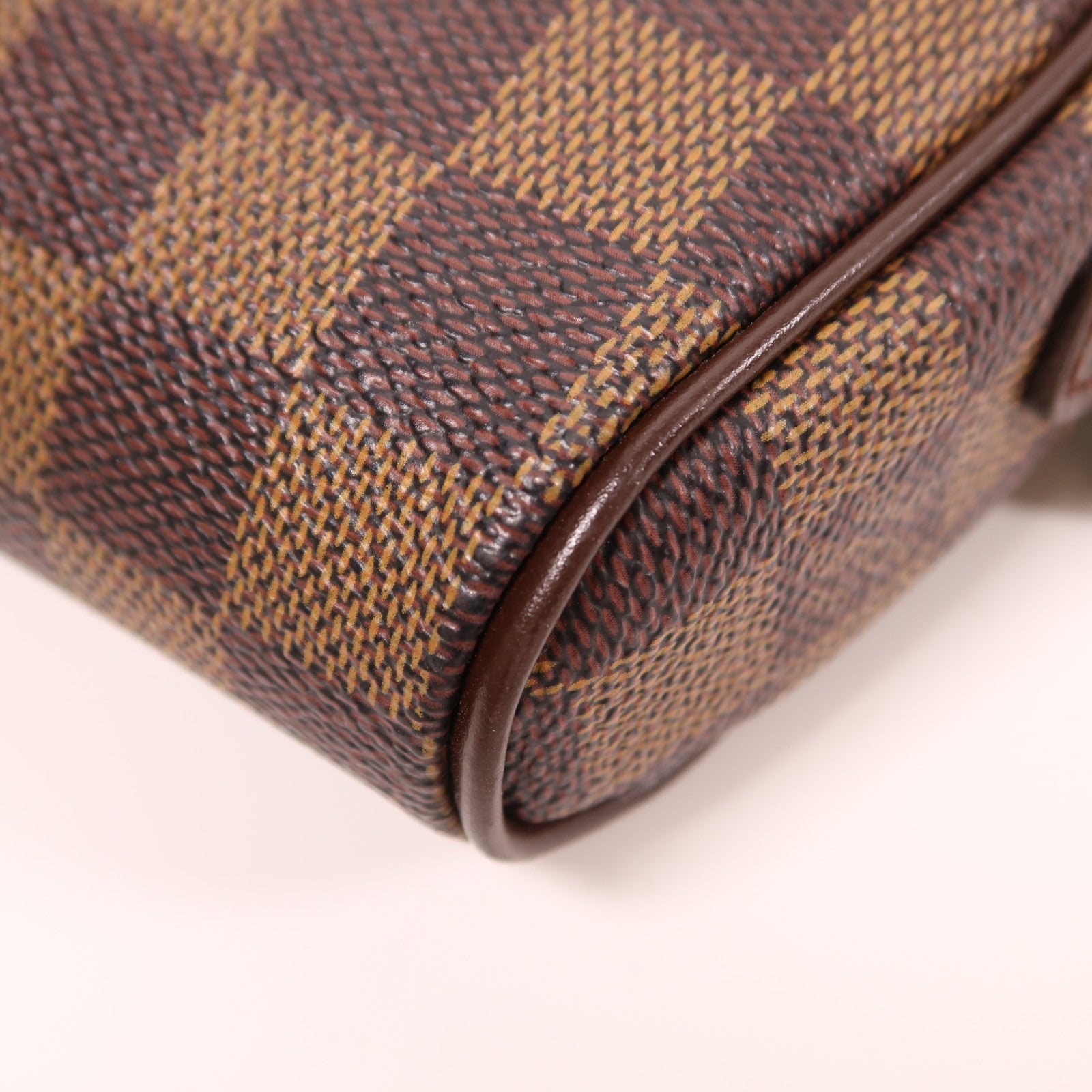 LOUIS VUITTON Damier Pochette Ipanema金扣肩背袋/腰包啡色