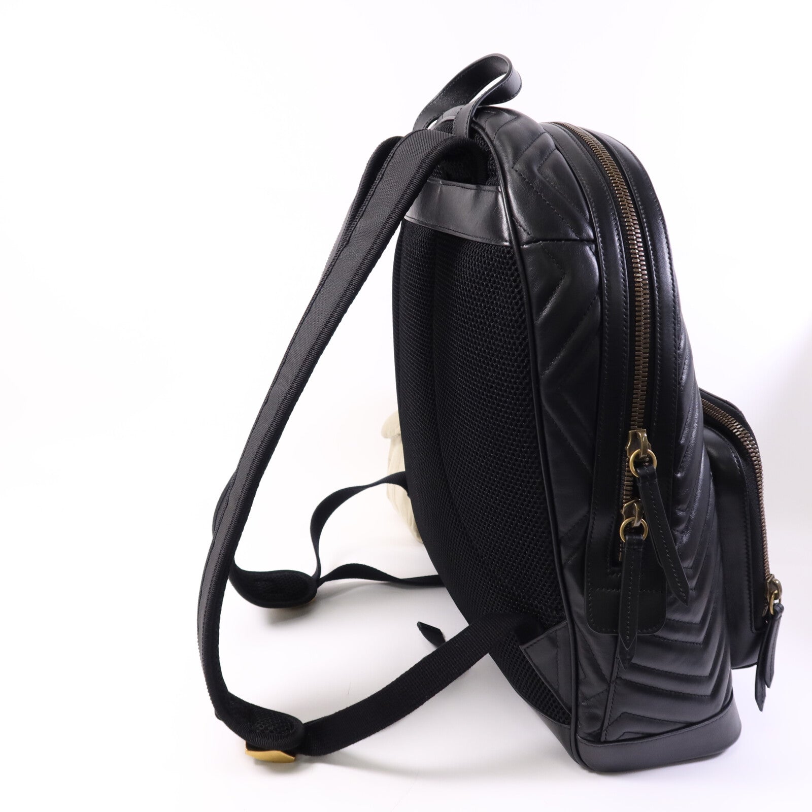 GUCCI 【激減優惠】羊皮皮革Backpack金扣背包