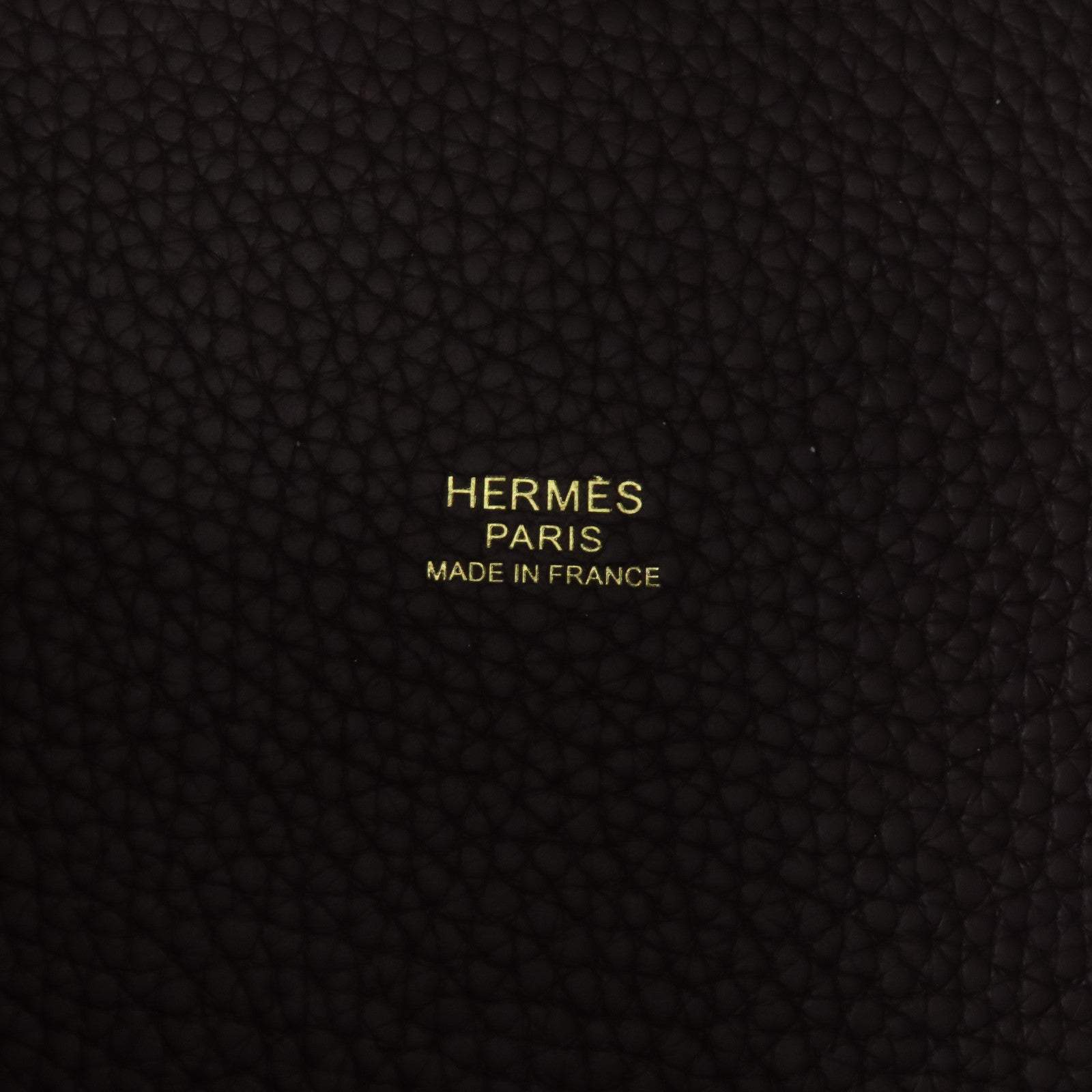 HERMES Clemence皮革Picotin PM金扣手挽袋Rouge Sellier/棕色
