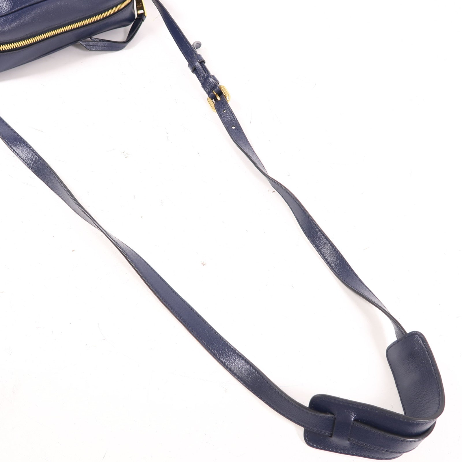 PRADA 牛皮皮革Shoulder Bag金扣肩背袋藍色