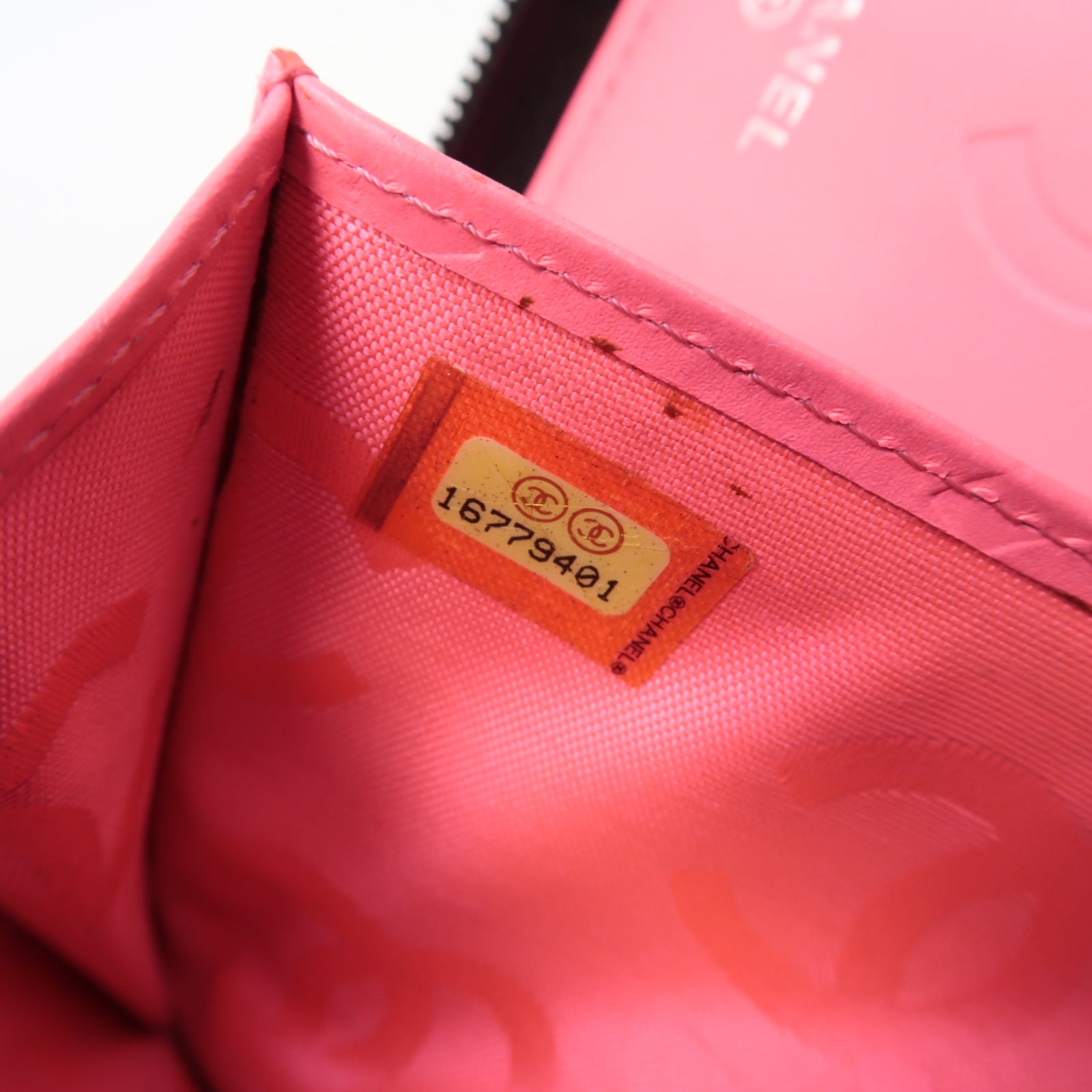 CHANEL 【激減優惠】菱格牛皮皮革Cambon Long Zipped Wallet銀扣長錢包黑色/粉紅色
