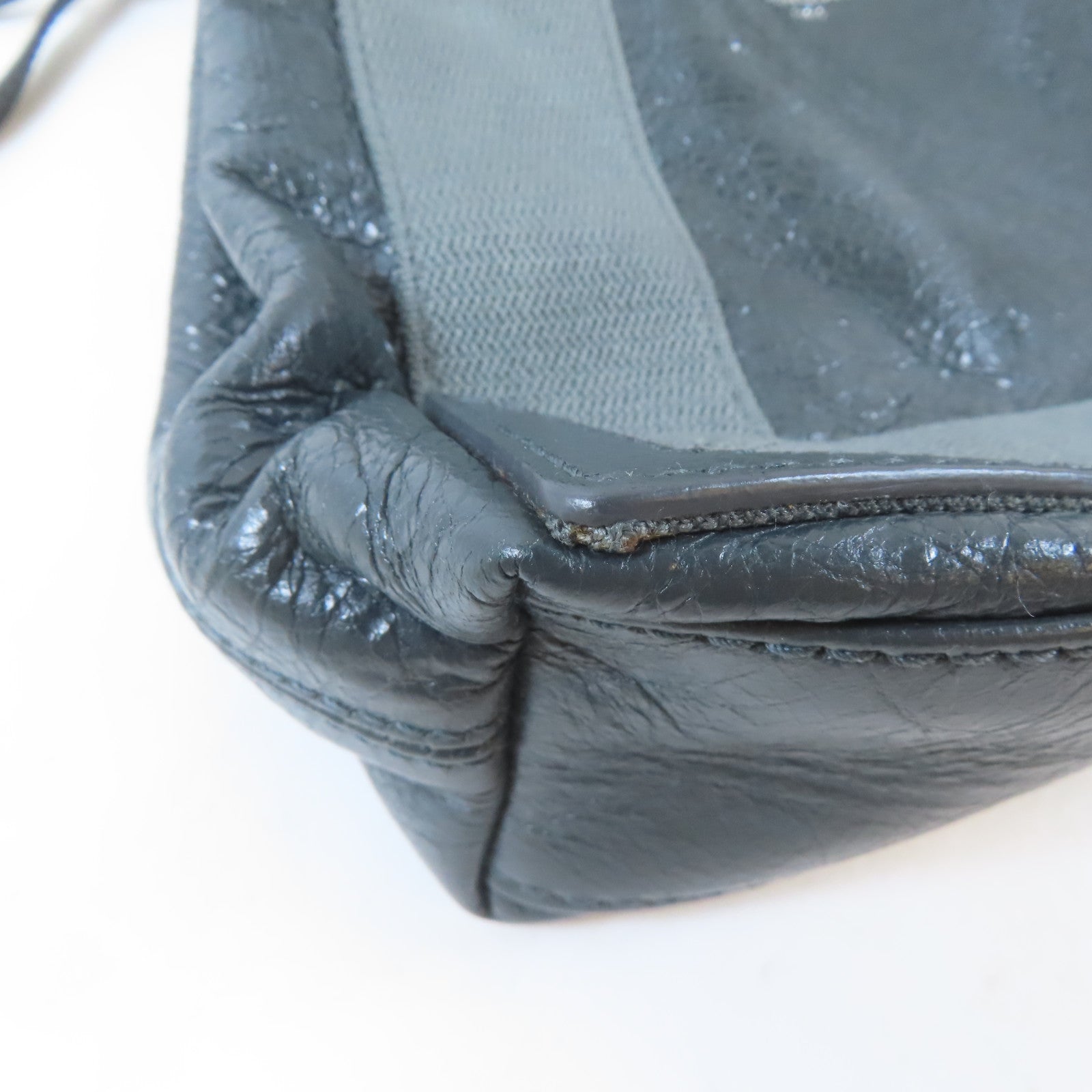 BALENCIAGA 牛皮皮革2 Way Shoulder Bag銀扣手挽肩背兩用袋灰色