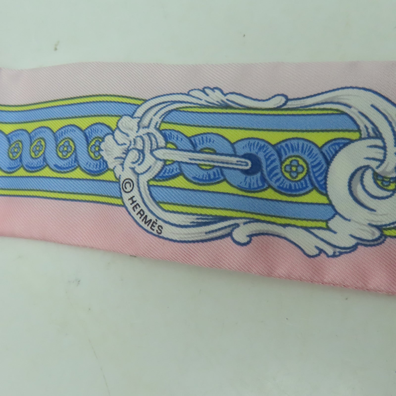 HERMES 【激減優惠】絲質Twilly絲巾粉紅色
