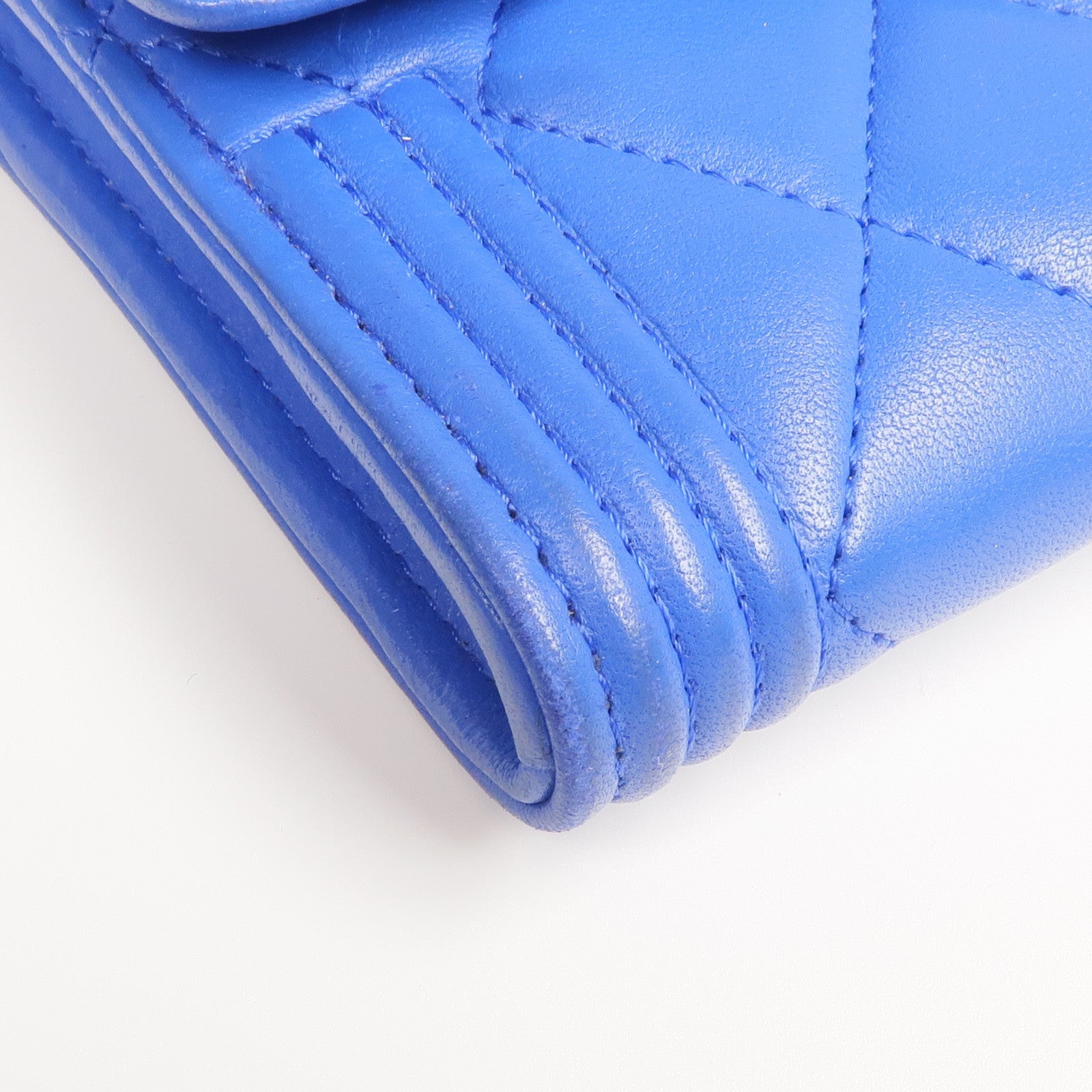 CHANEL 羊皮皮革Boy Long Wallet金扣長錢包