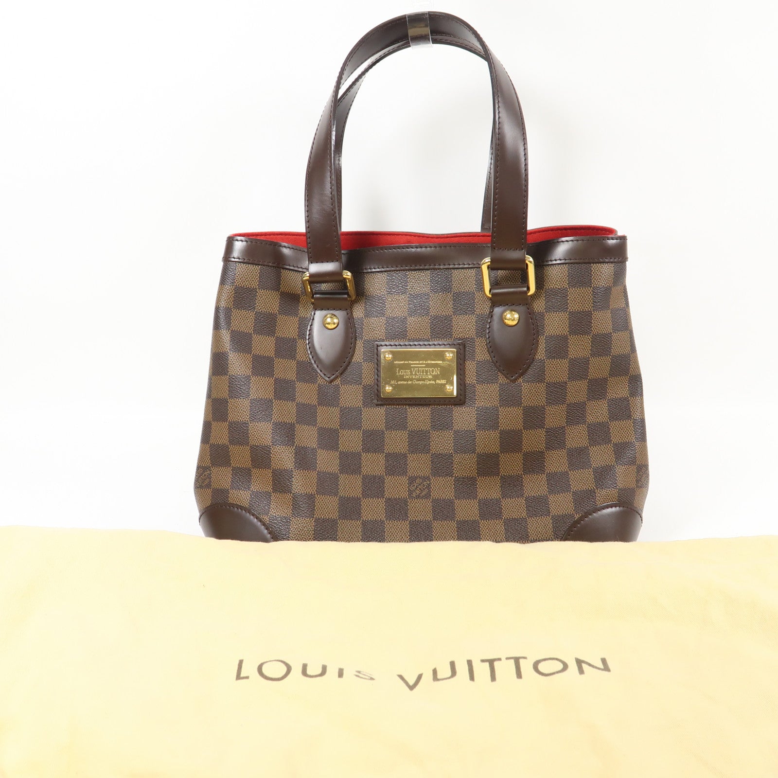 LOUIS VUITTON 【激減優惠】Damier Hampstead PM金扣手挽袋