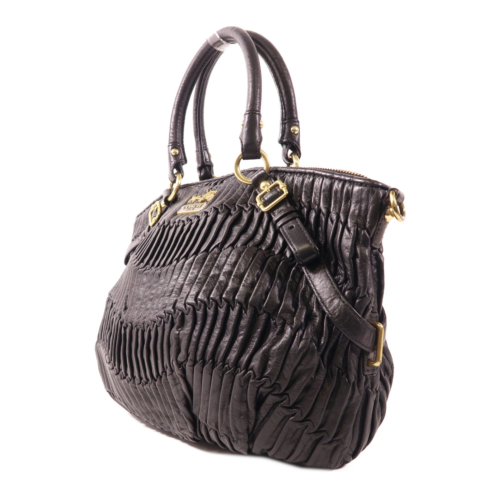 COACH 牛皮皮革Hand Bag金扣手挽袋
