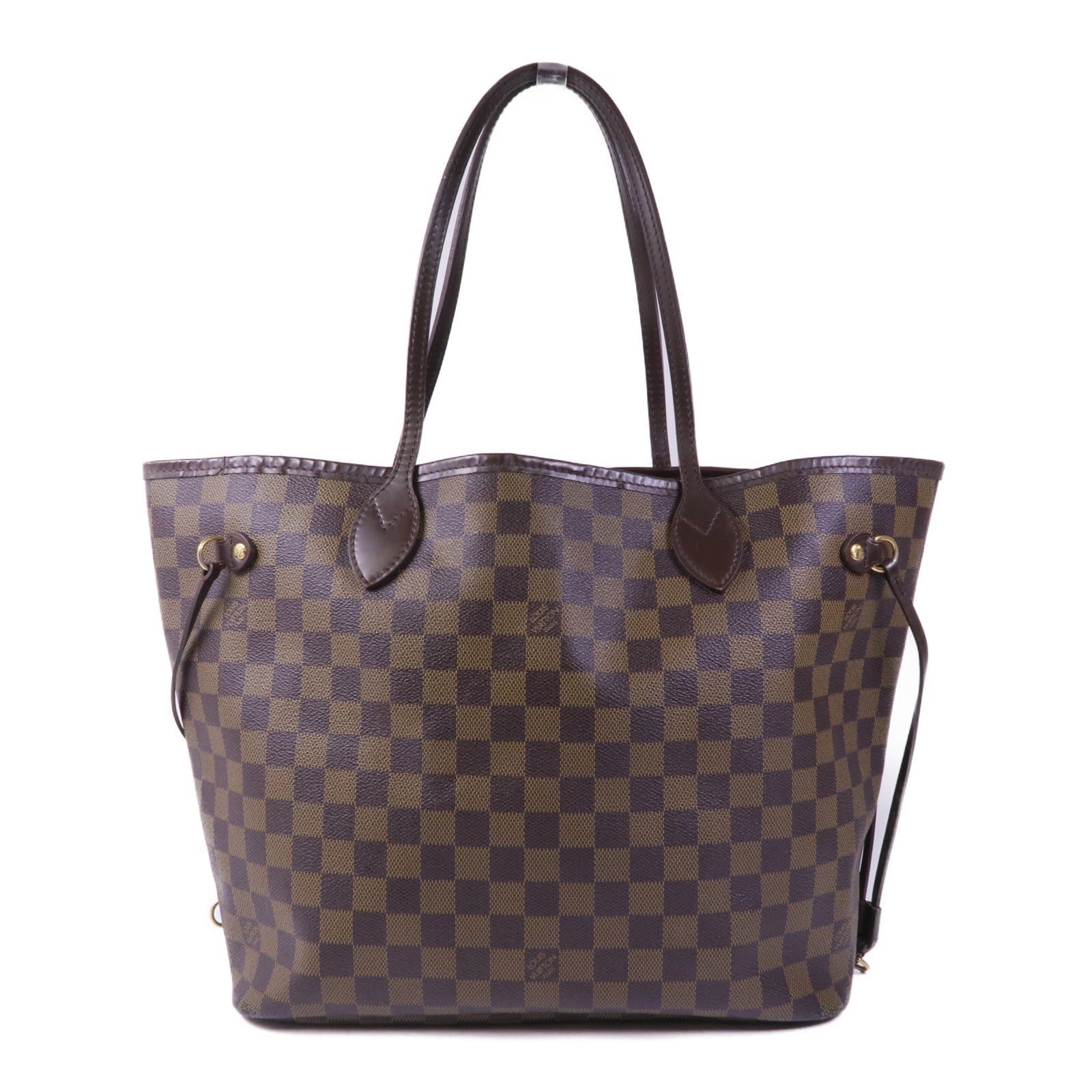 LOUIS VUITTON Damier Neverfull MM金扣肩背袋/手挽袋