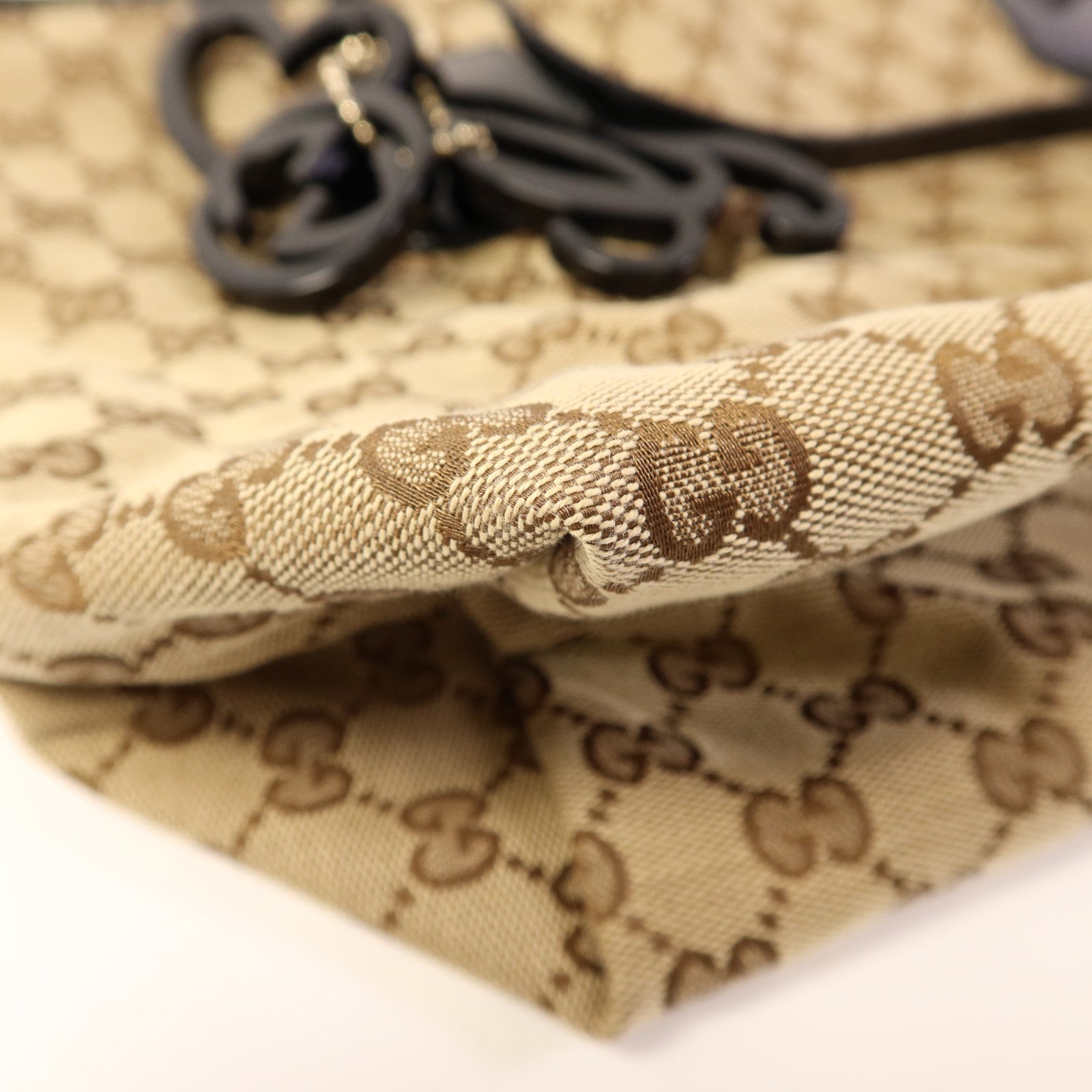 GUCCI 帆布Jolie Tote金扣肩背袋/手挽袋