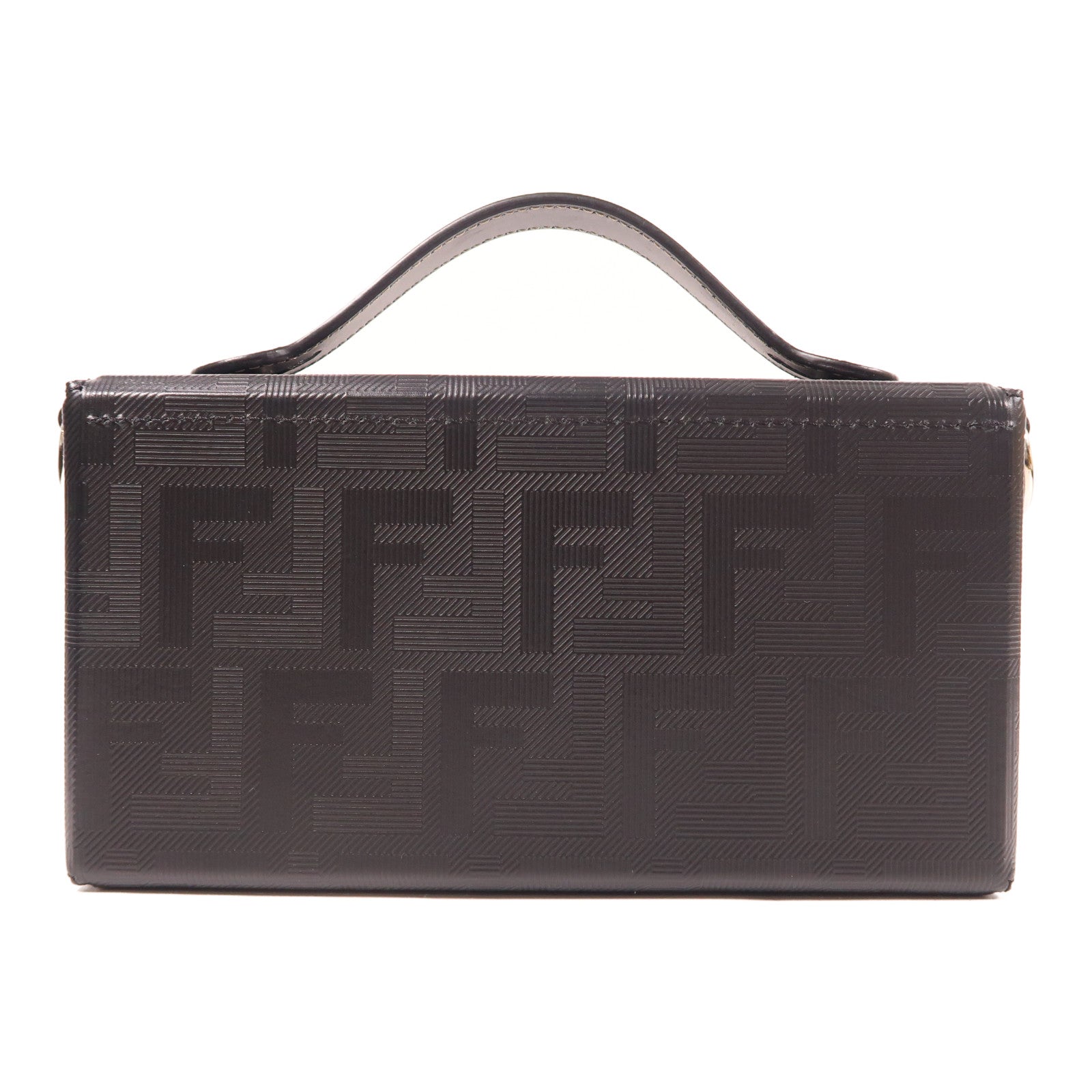 FENDI 牛皮皮革Baguette Soft Trunk銀扣手挽肩背兩用袋