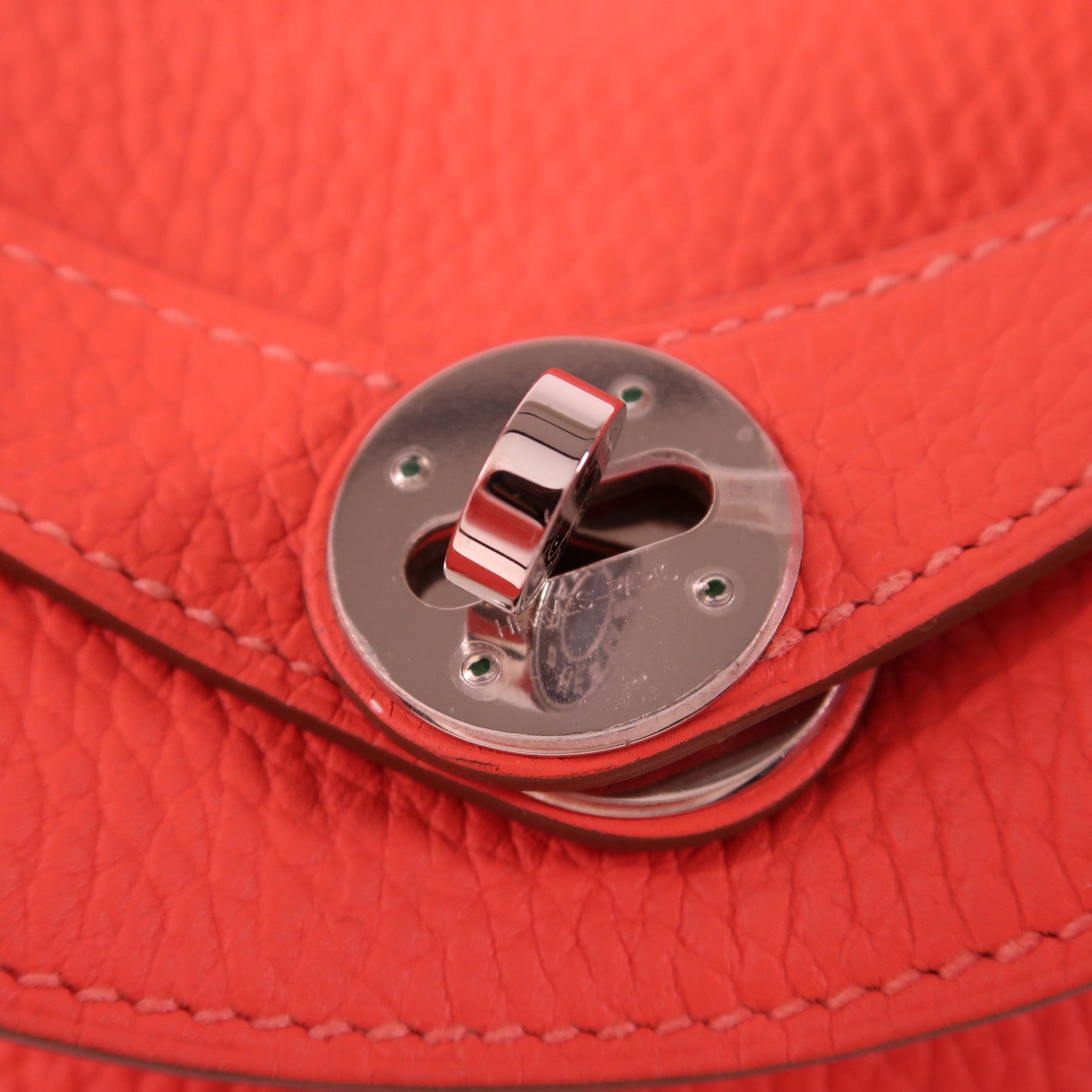 HERMES Clemence皮革Lindy 30銀扣手挽肩背兩用袋Capucine