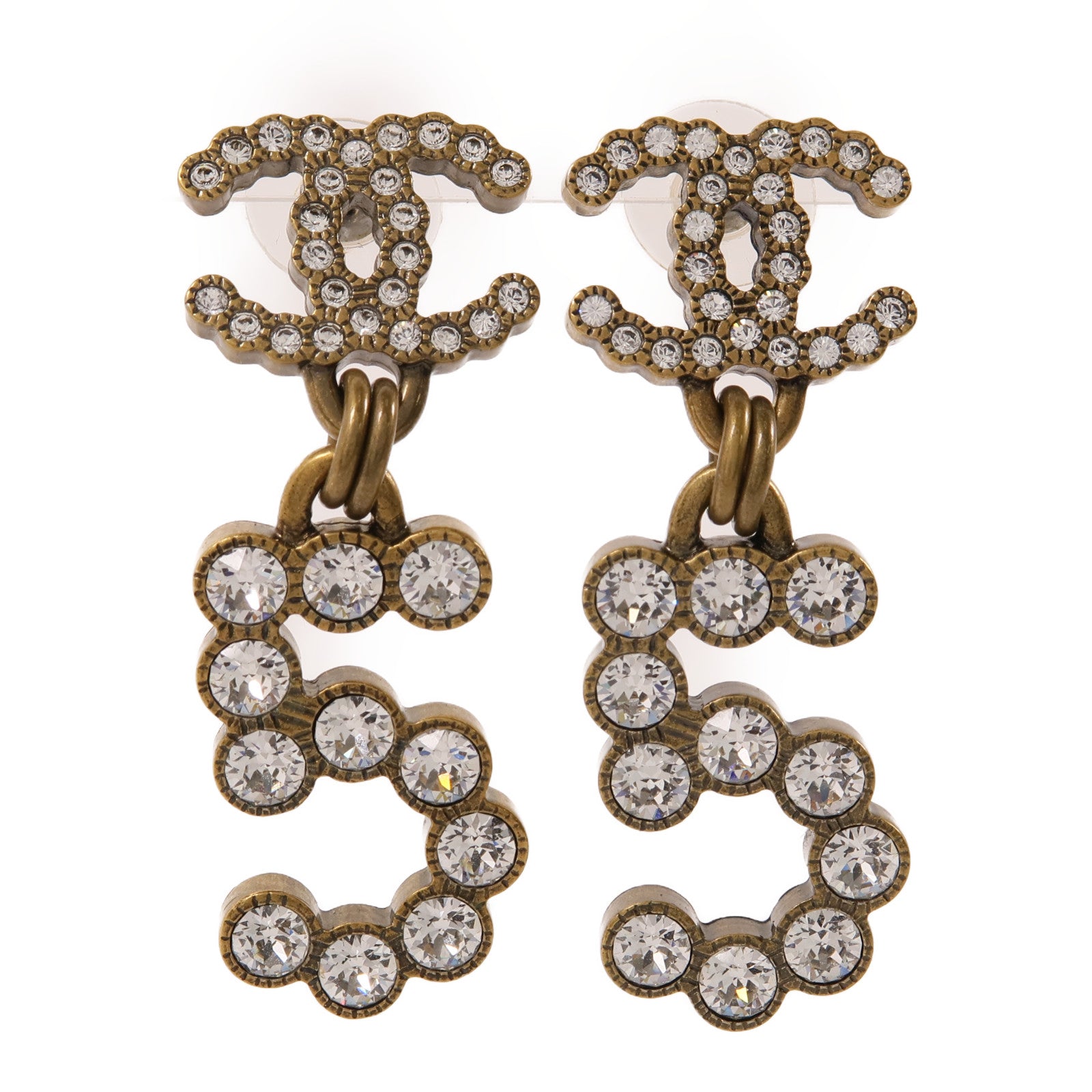 CHANEL PVC/金屬Earrings耳環金色/透明