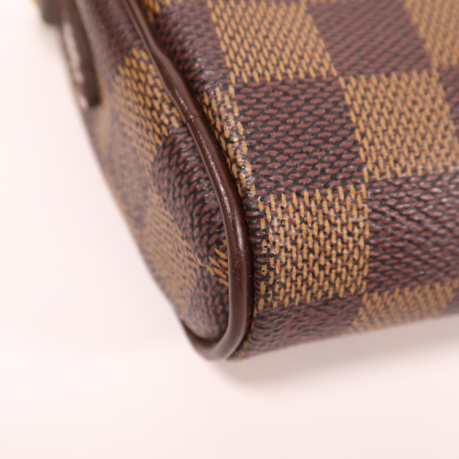 LOUIS VUITTON Damier Pochette Ipanema金扣肩背袋/腰包啡色