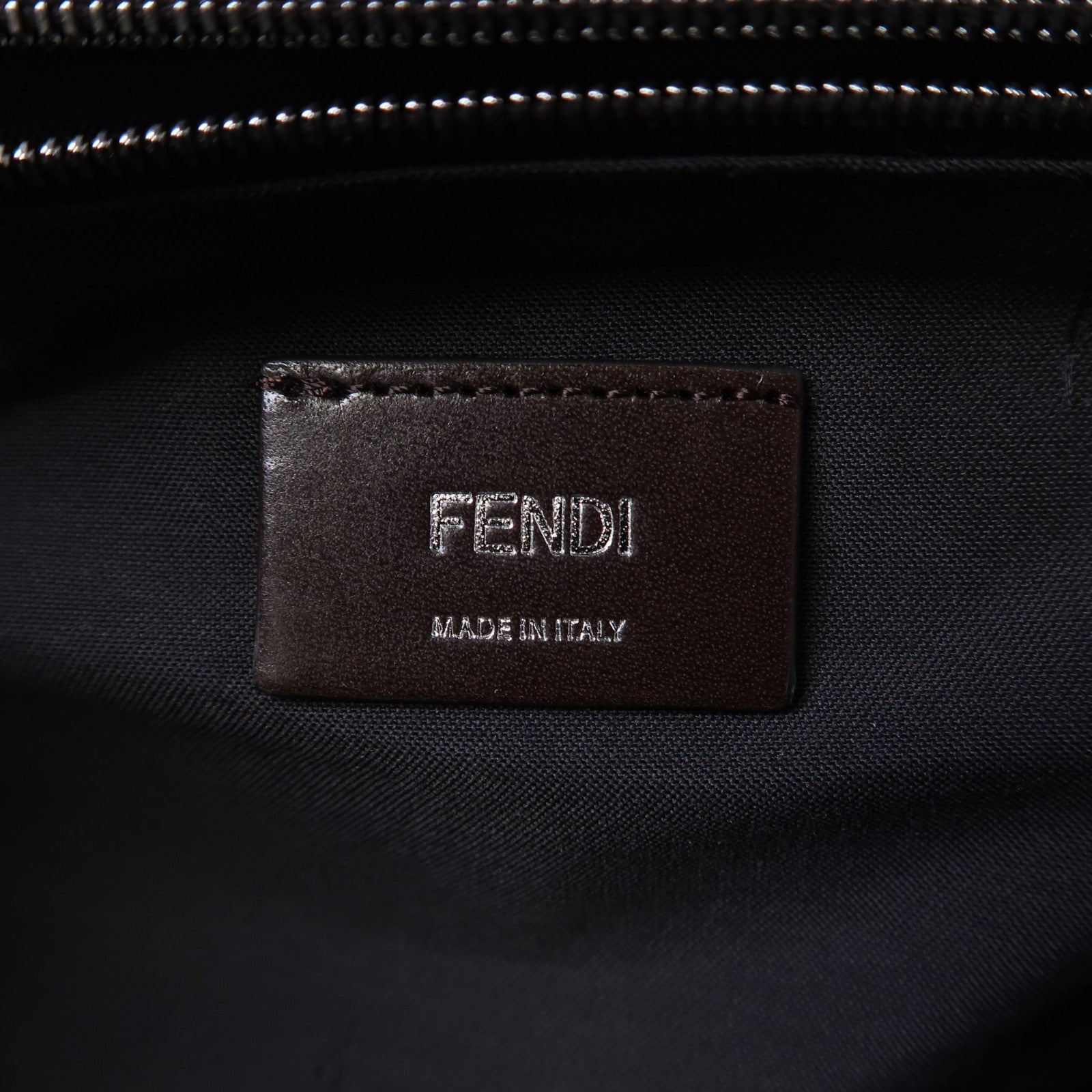 FENDI 【激減優惠】帆布/皮革Backpack銀扣背包白色/啡色