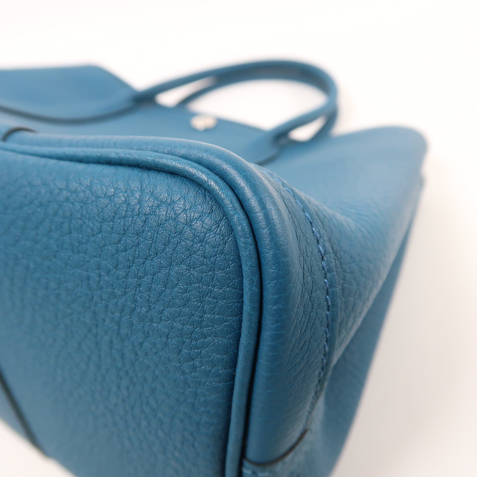 HERMES Clemence皮革Garden Party TPM銀扣手挽袋1P Colvert