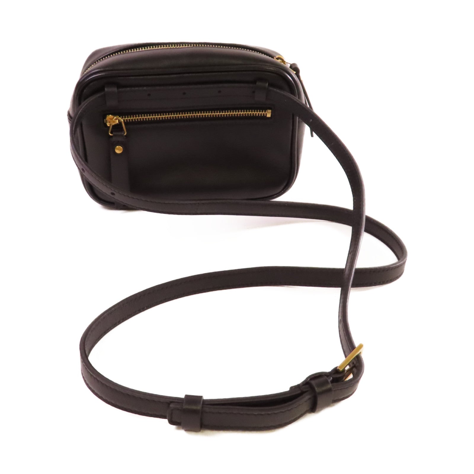 YVES SAINT LAURENT 牛皮皮革Lou Belt Bag金扣腰包黑色