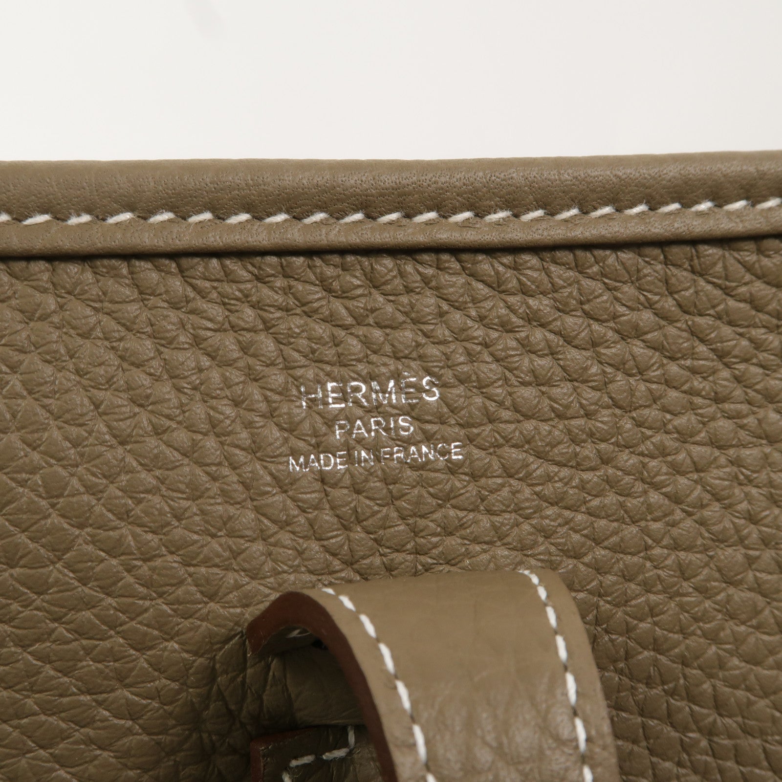 HERMES Clemence皮革Evelyne 23肩背袋Etoupe