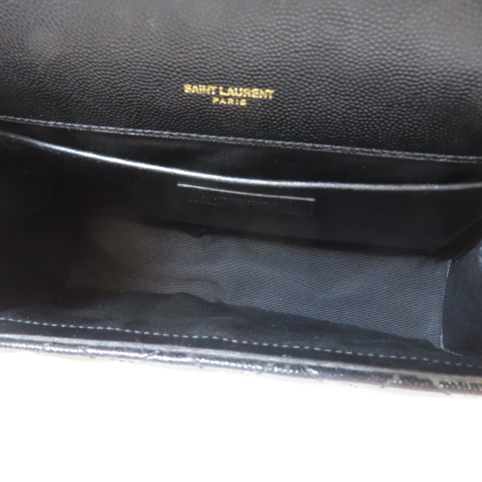 SAINT LAURENT 牛皮皮革Envelope Sling Bag金扣鏈帶肩背袋黑色