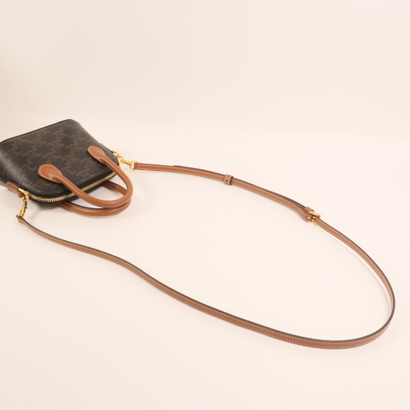 CELINE 塗層帆布Mini Honorine金扣手挽肩背兩用袋