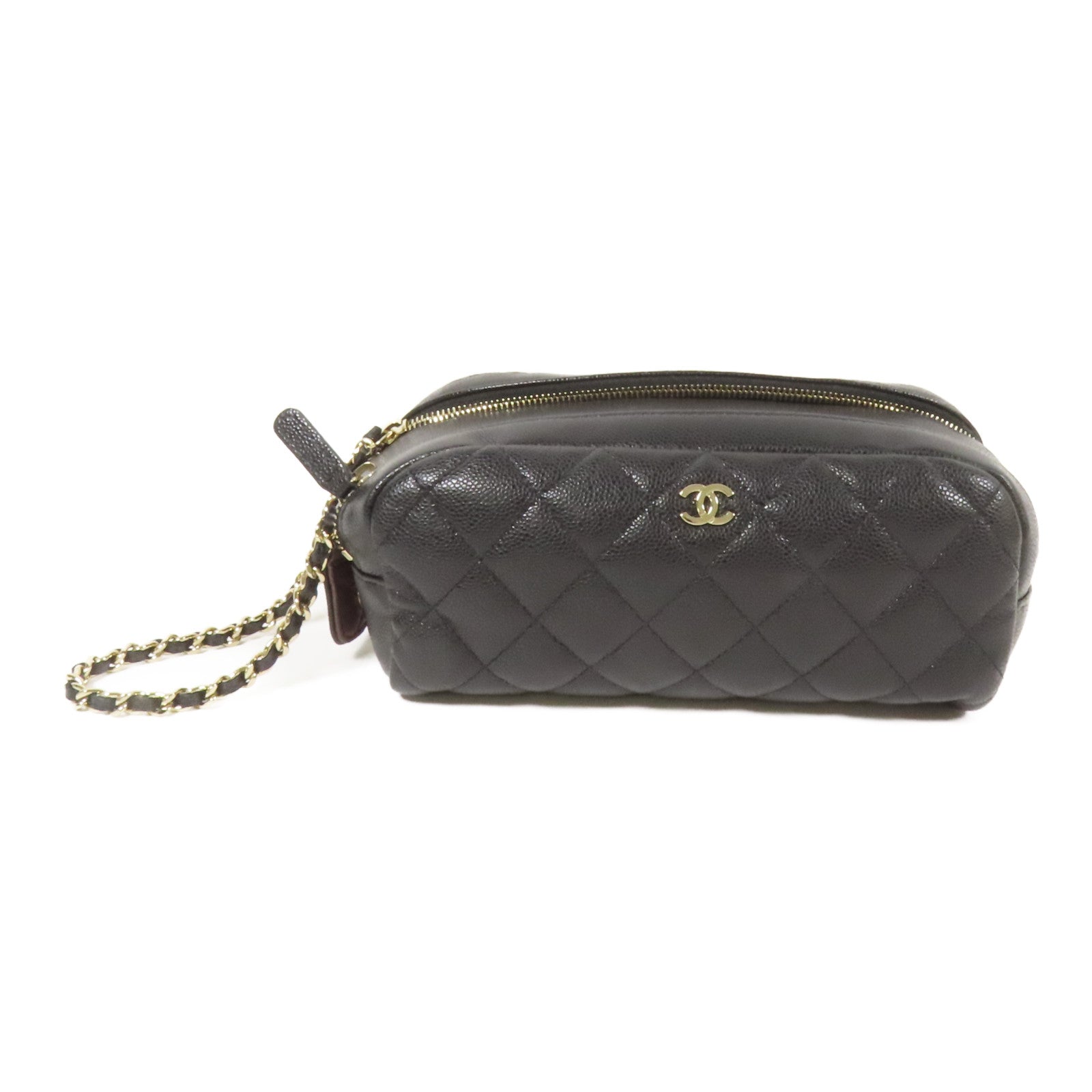 CHANEL 牛皮皮革Cosmetic Pouch金扣手拿包