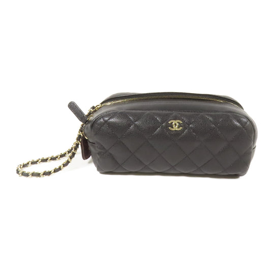 CHANEL 牛皮皮革Cosmetic Pouch金扣手拿包