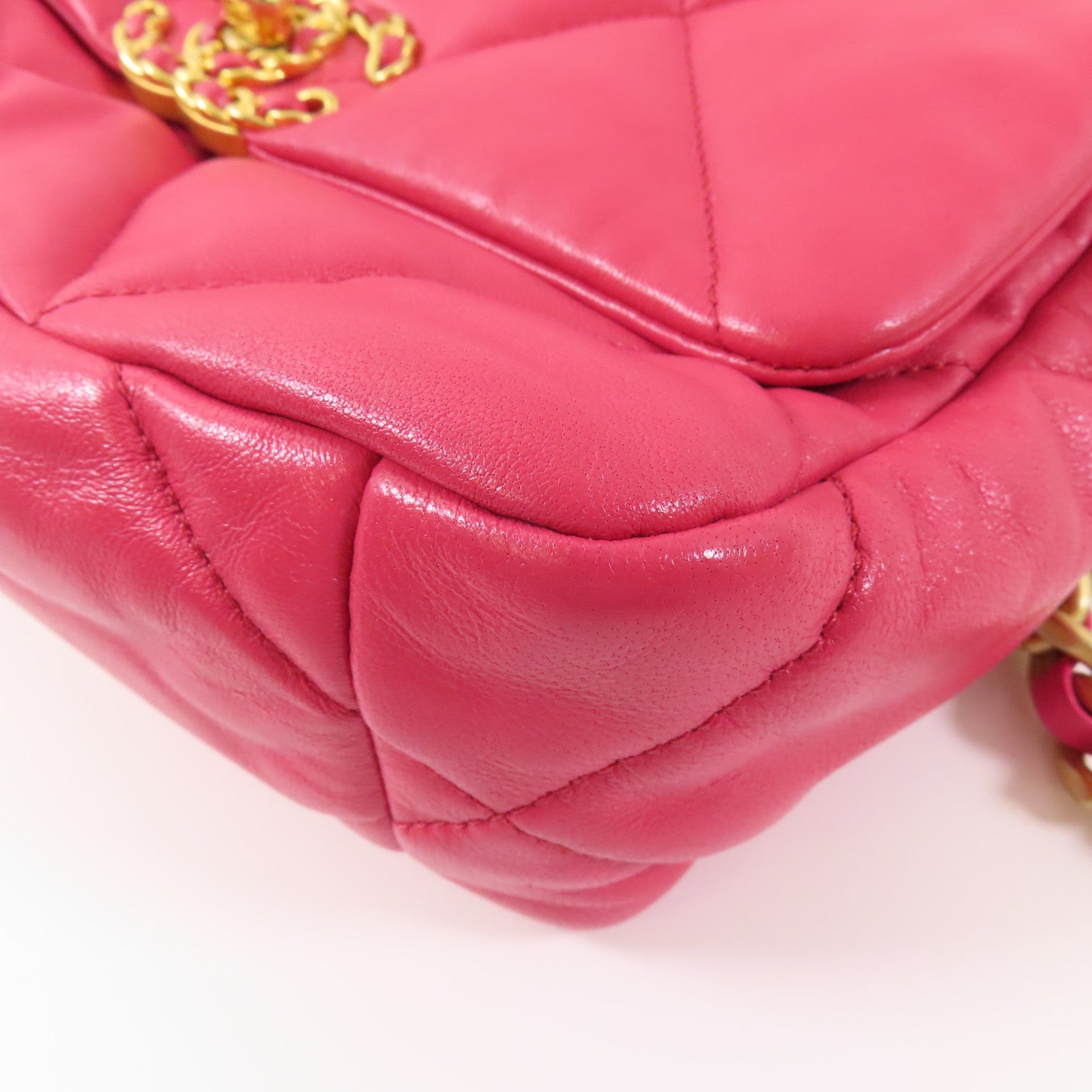 CHANEL 【激減優惠】羊皮皮革Chanel 19 Flap Bag金扣手挽肩背兩用袋