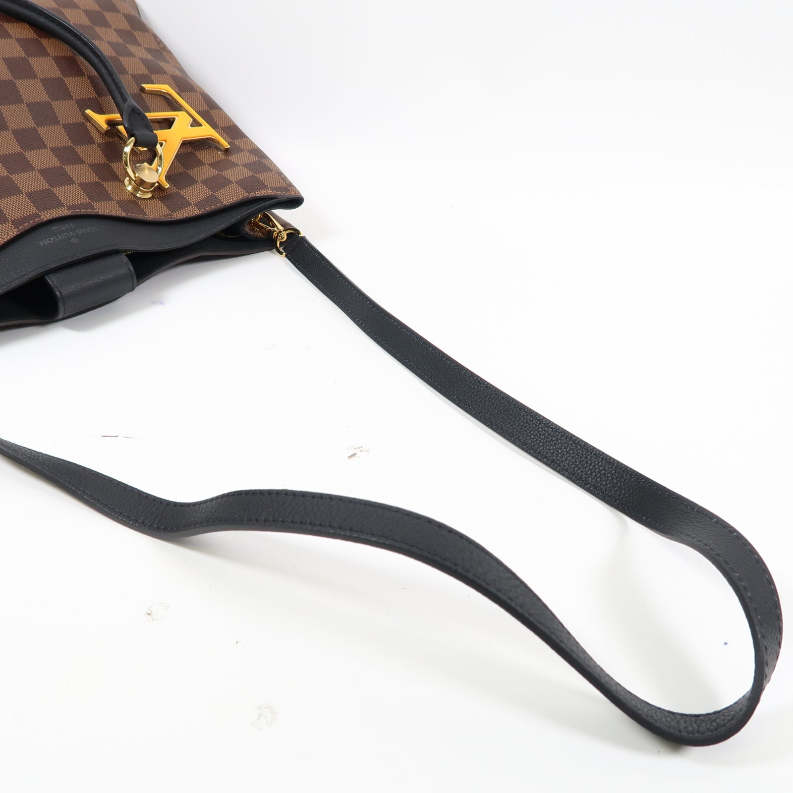 LOUIS VUITTON (PRICE DOWN) LV GHW Riverside 2 Way Bag N40050 Damier Ebene Brown/Black