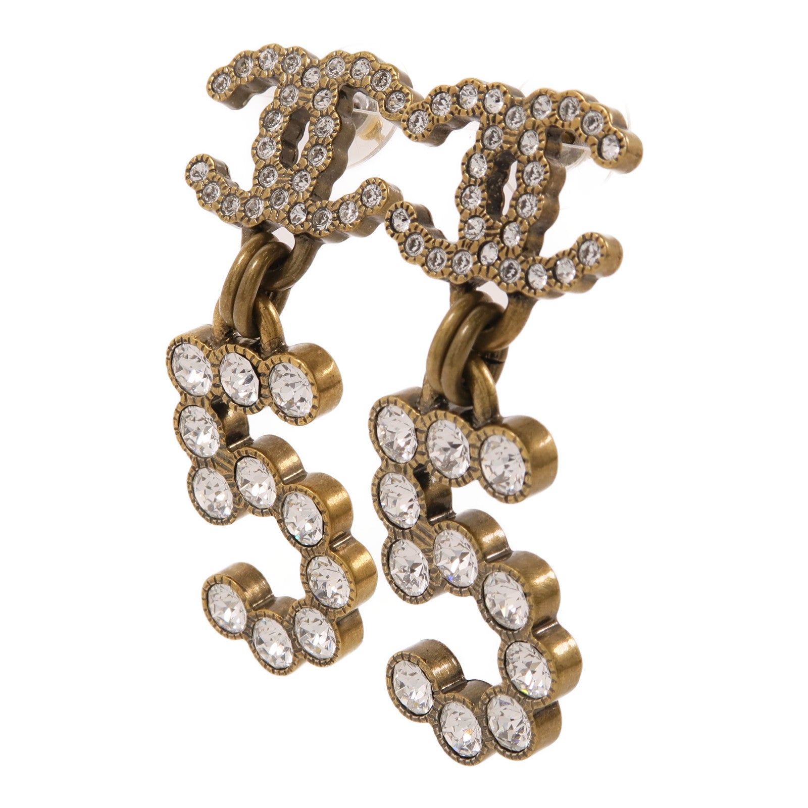 CHANEL PVC/金屬Earrings耳環金色/透明