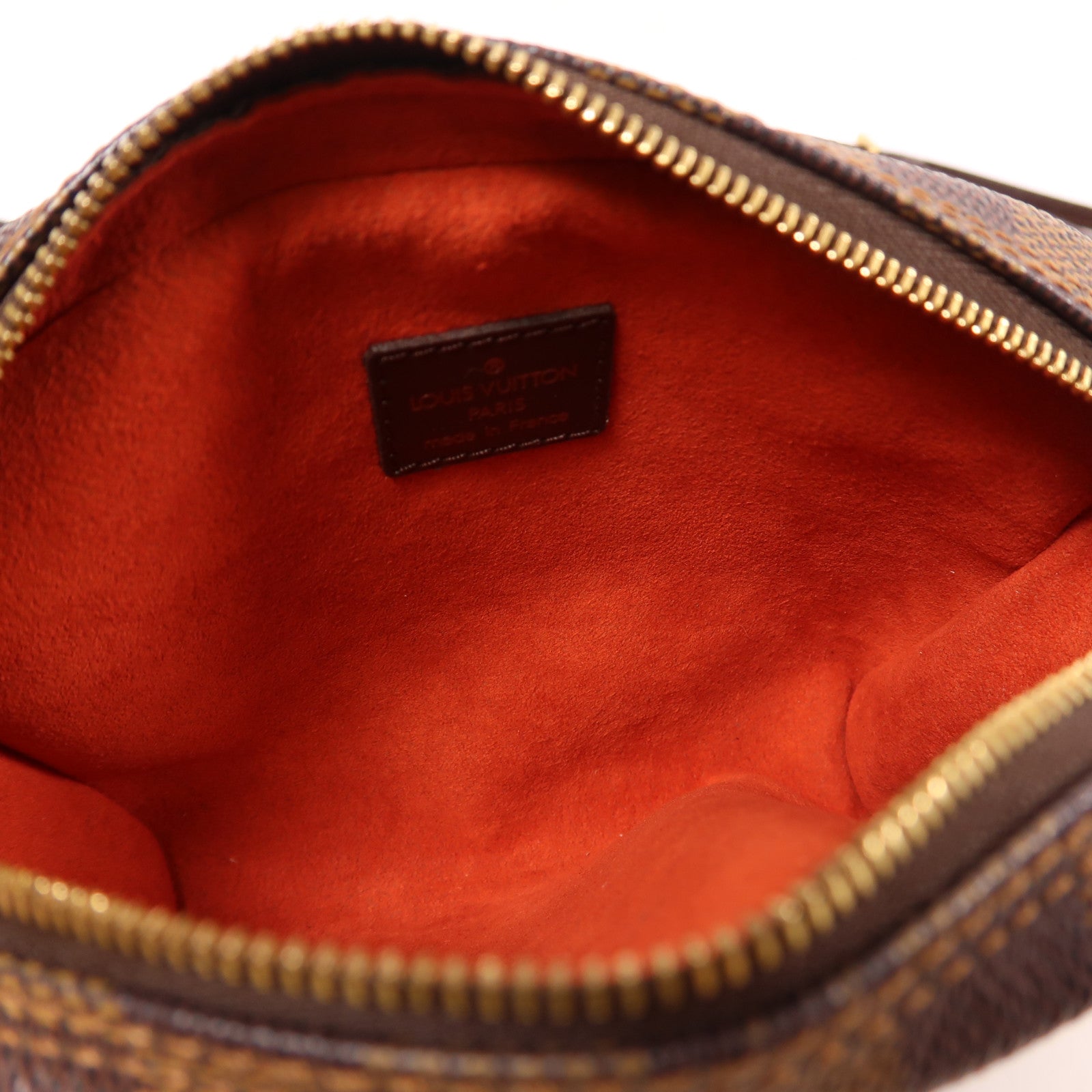 LOUIS VUITTON Damier Pochette Ipanema金扣肩背袋/腰包啡色